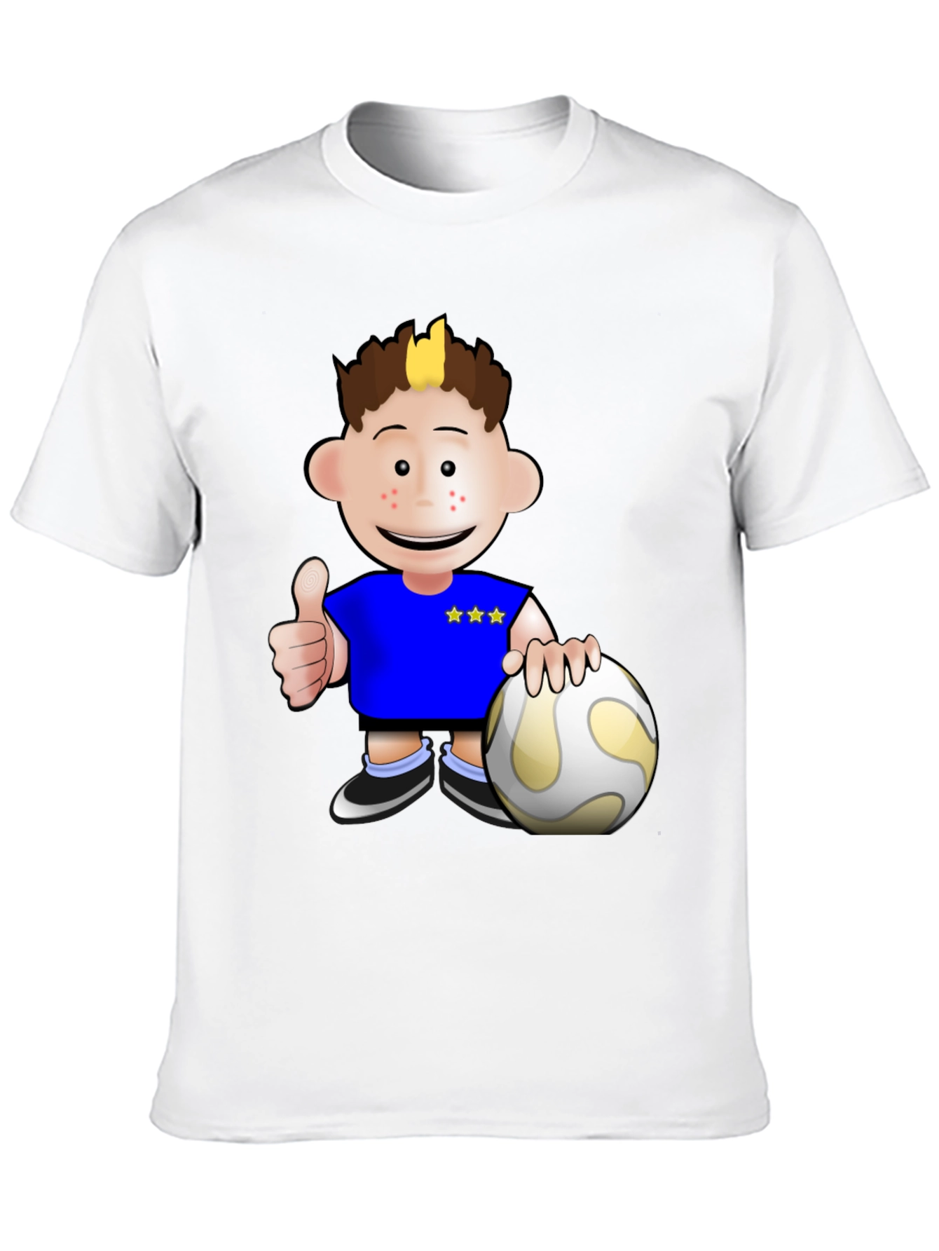Cartoon Soccer Player Graphic T-Shirt