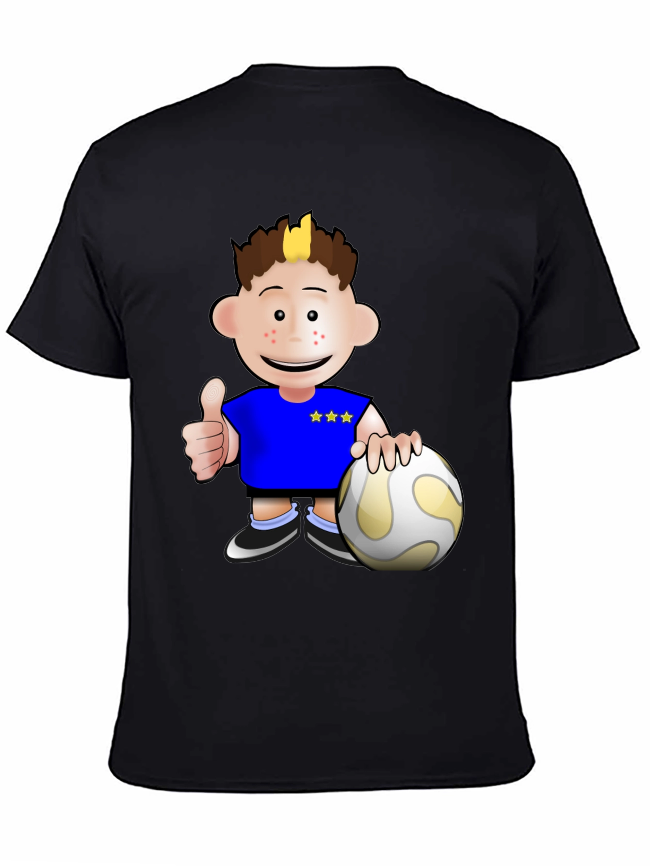 Cartoon Soccer Player Graphic T-Shirt
