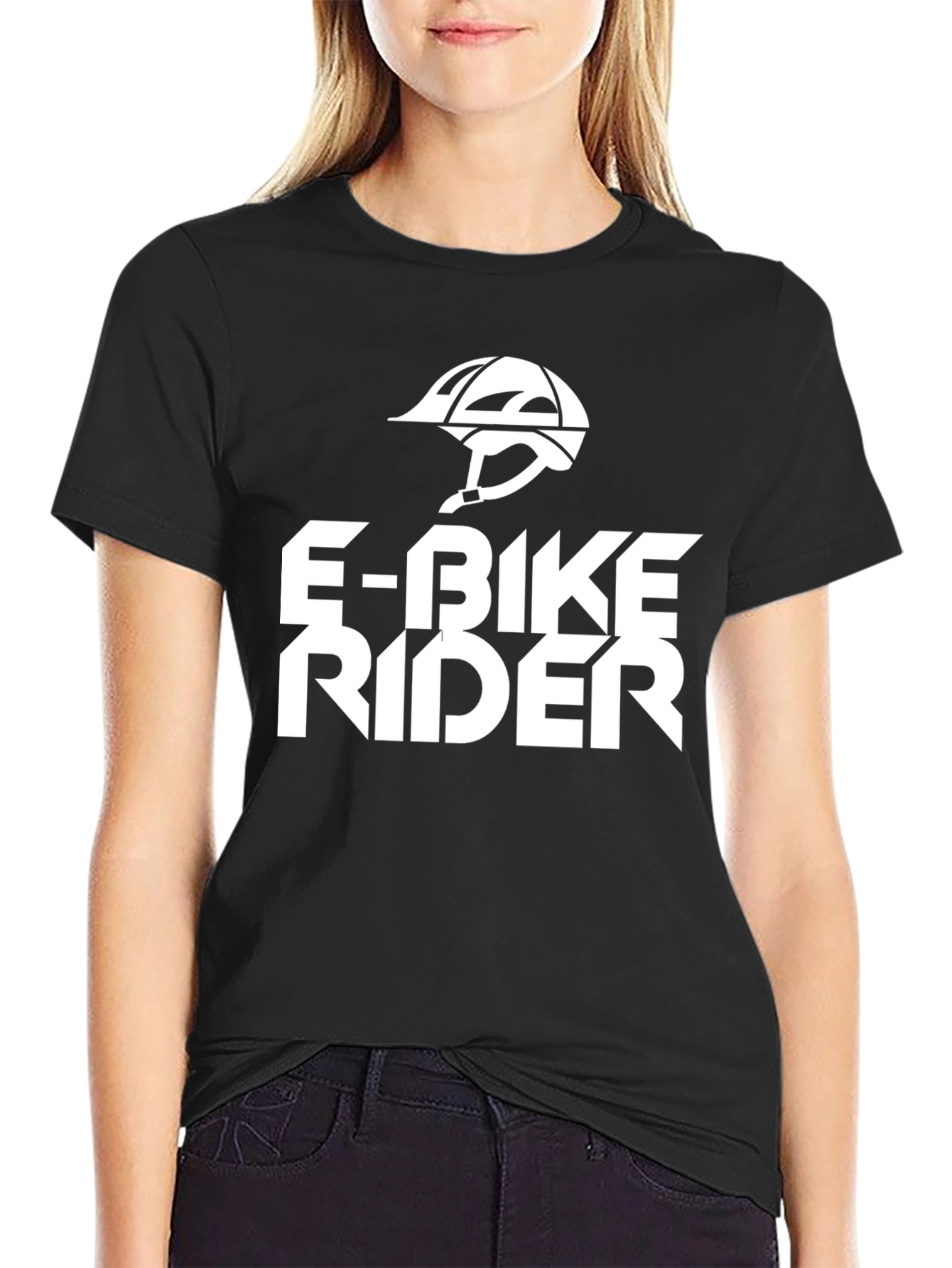 E-Bike Rider Graphic Tee - Black Casual T-Shirt