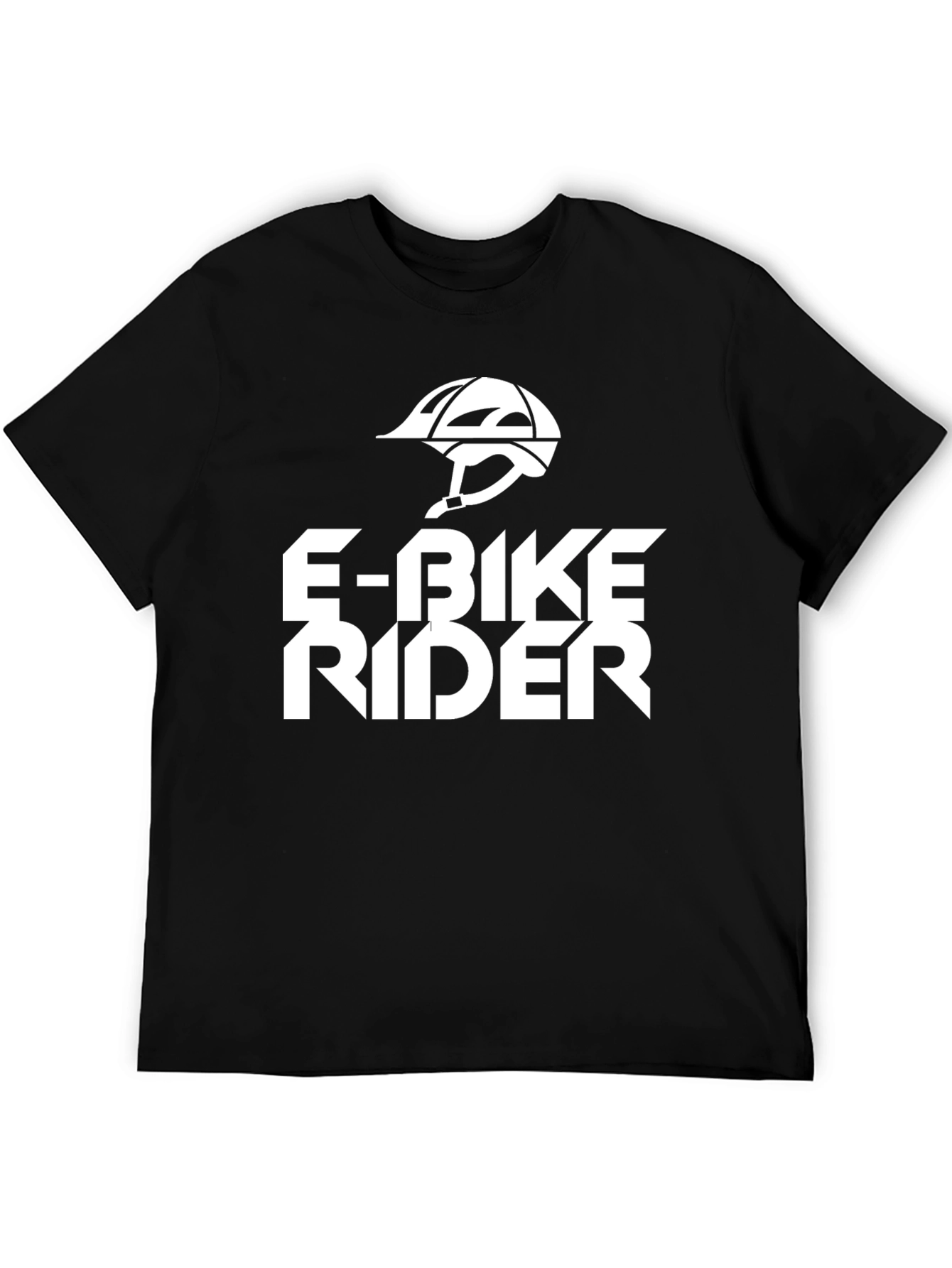 E-Bike Rider Graphic Tee - Black Casual T-Shirt
