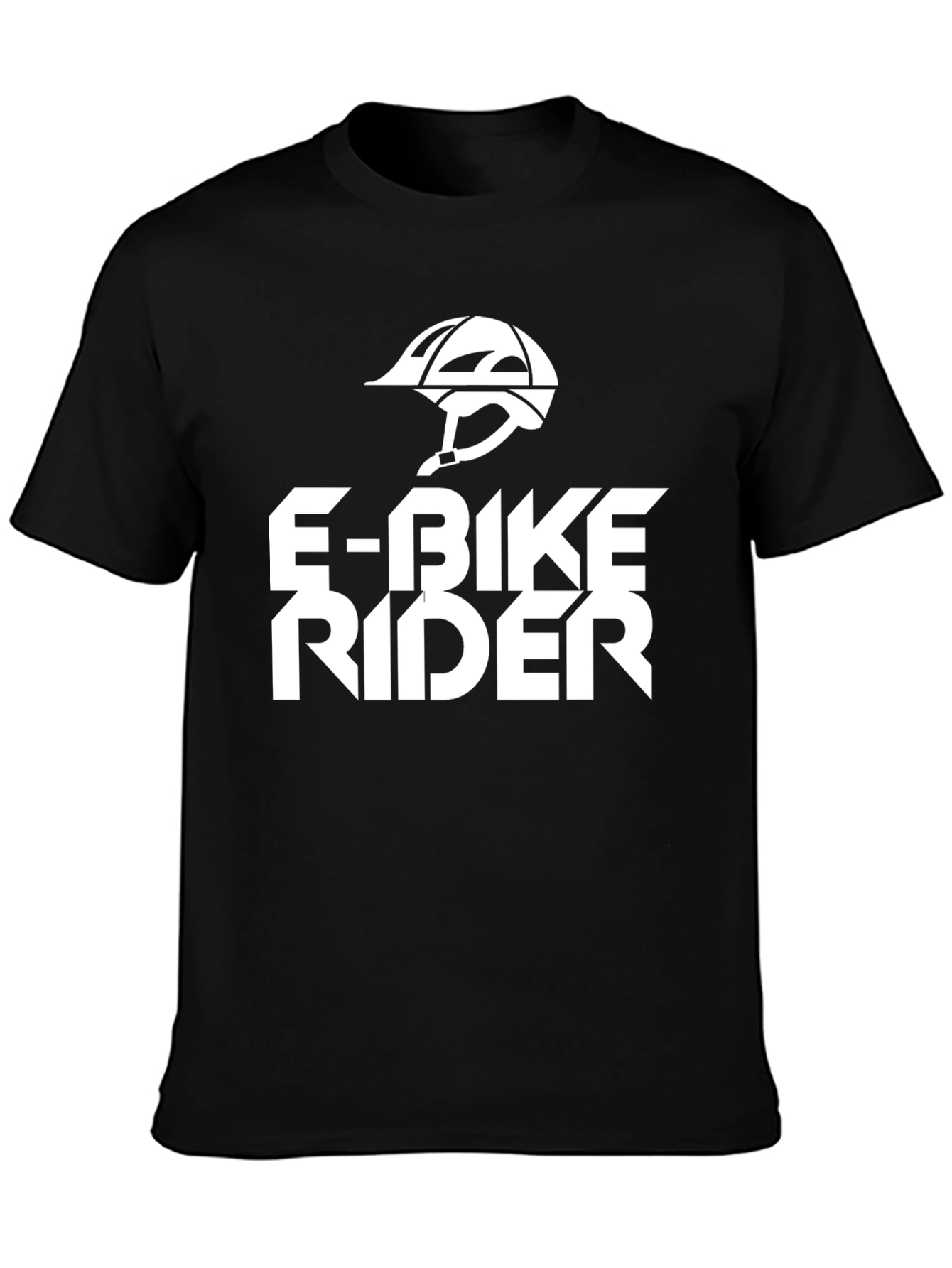 E-Bike Rider Graphic Tee - Black Casual T-Shirt