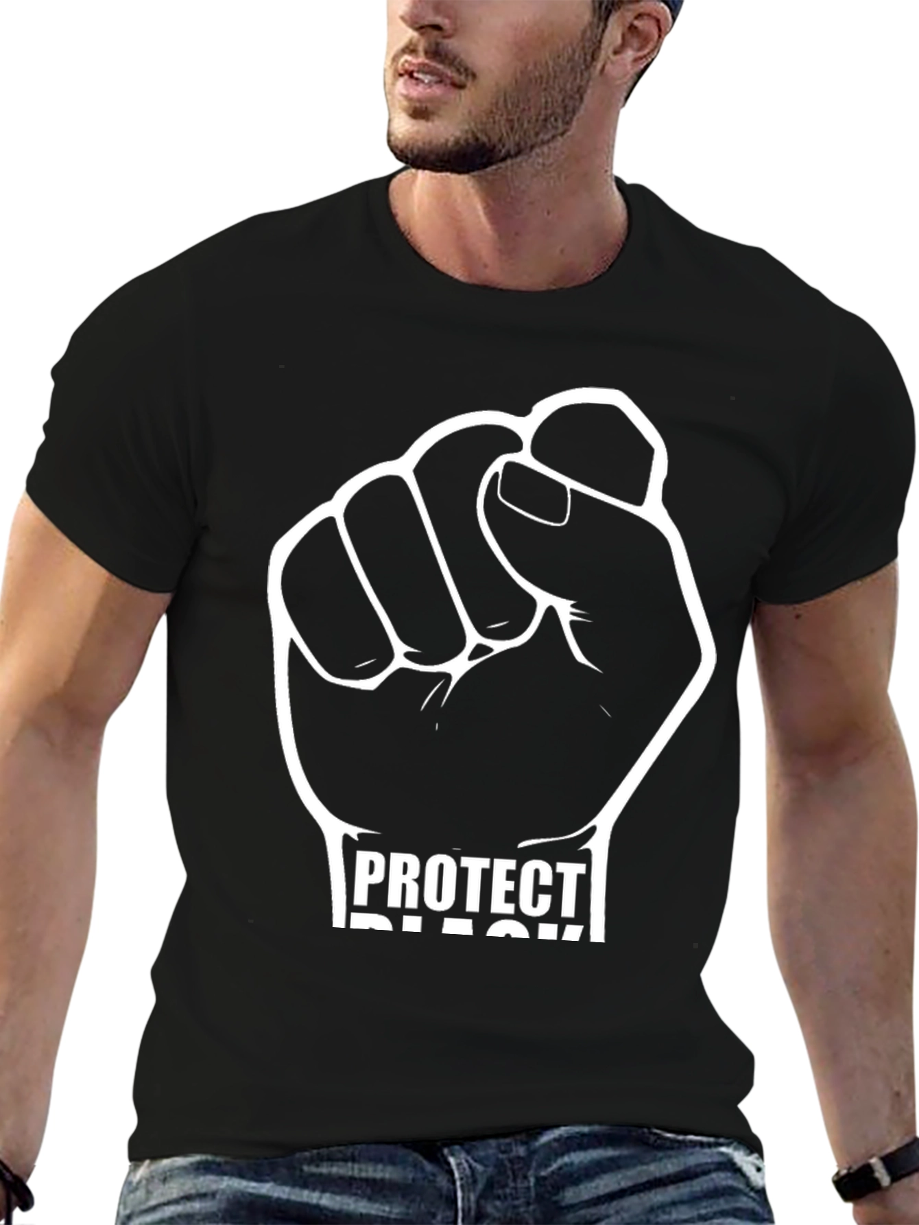 Protect Black Fist Graphic Tee - Black