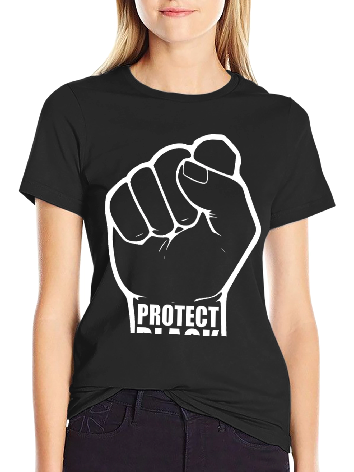 Protect Black Fist Graphic Tee - Black