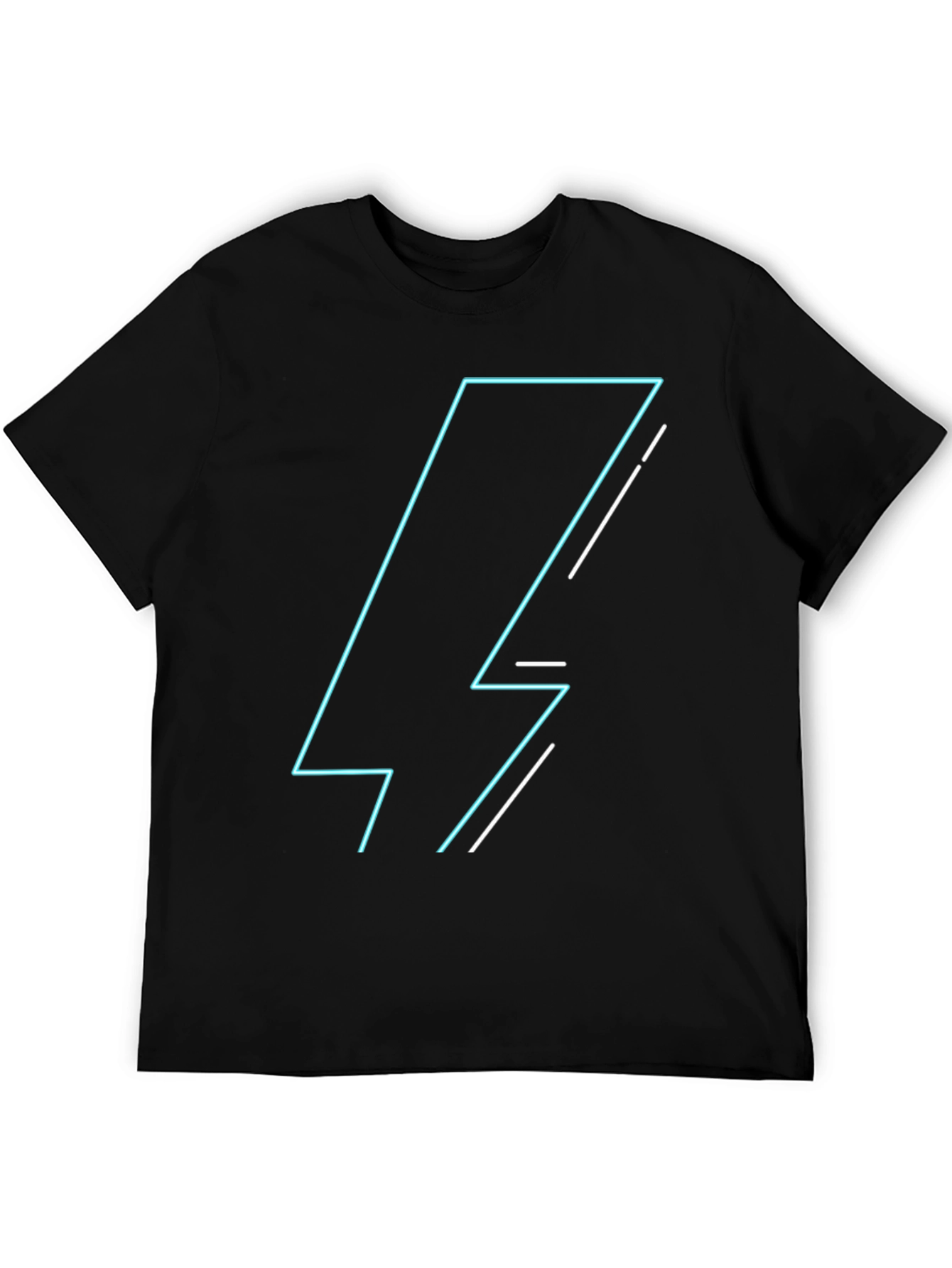 Neon Lightning Bolt Graphic Tee - Black