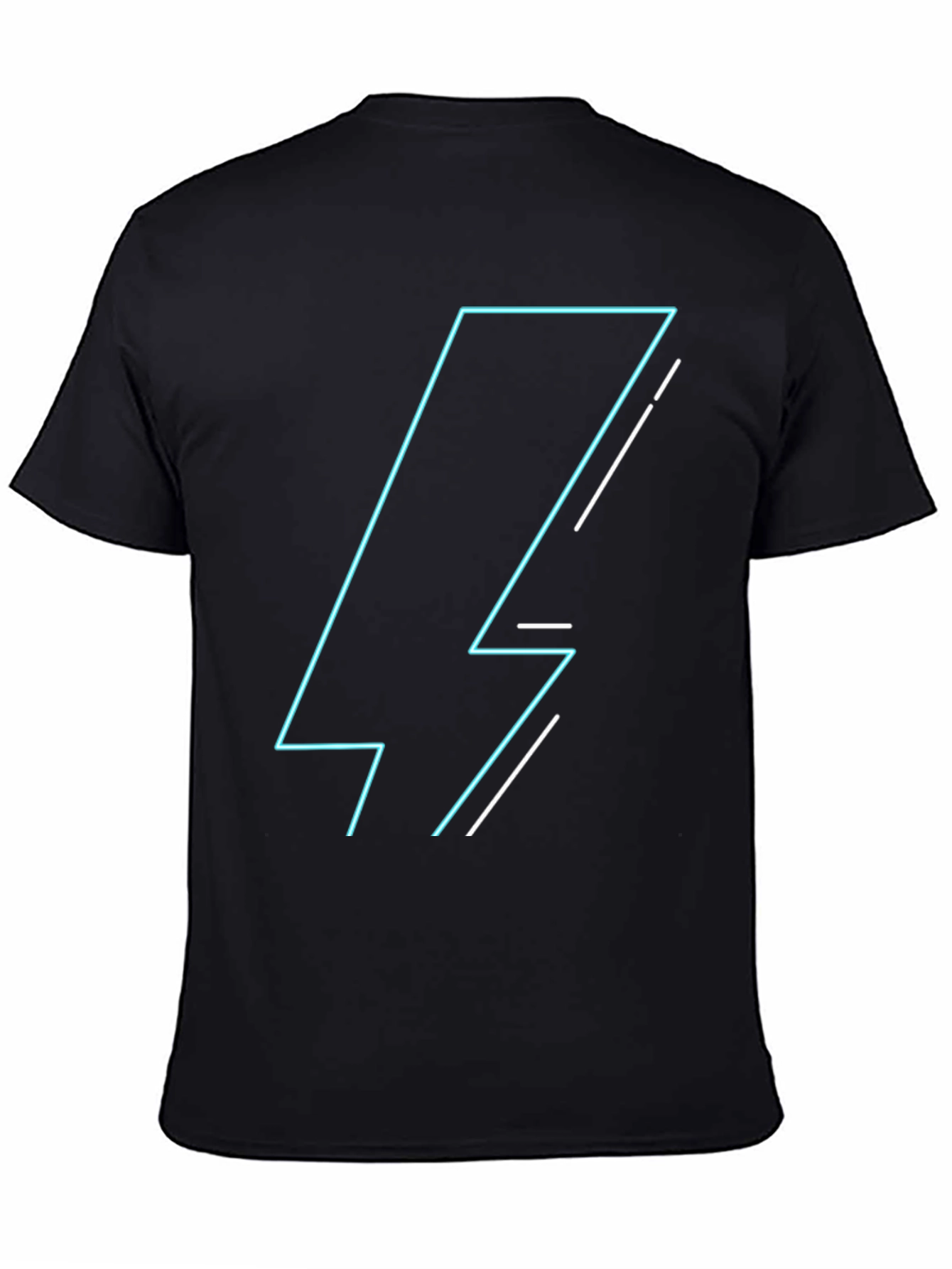 Neon Lightning Bolt Graphic Tee - Black