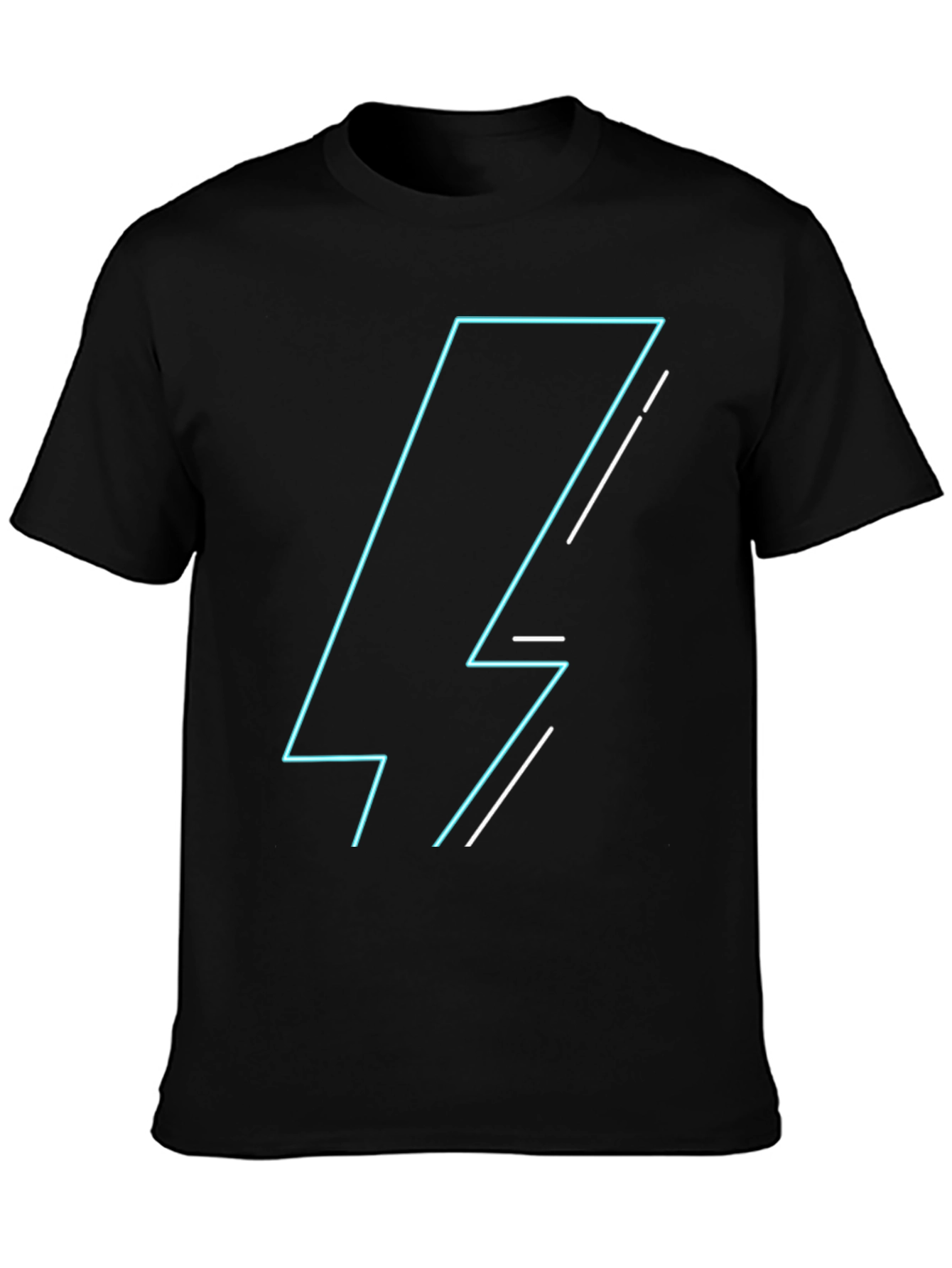 Neon Lightning Bolt Graphic Tee - Black