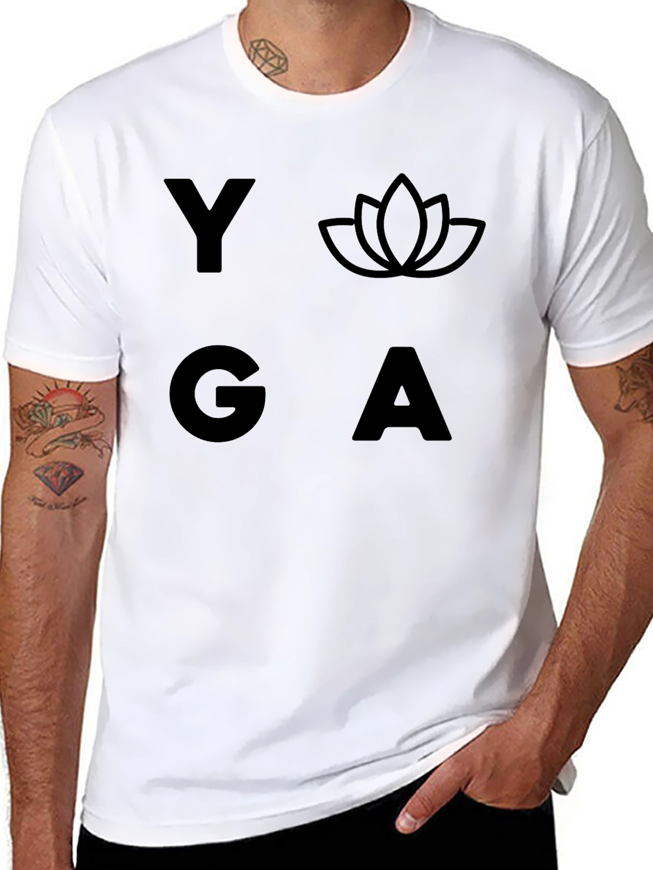 Yoga Graphic Black T-Shirt for Men