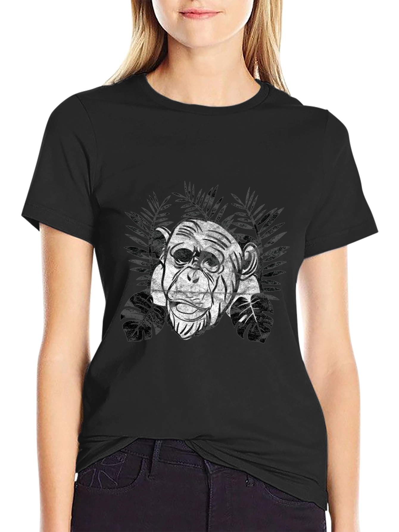 Chimpanzee Graphic Tee - Black