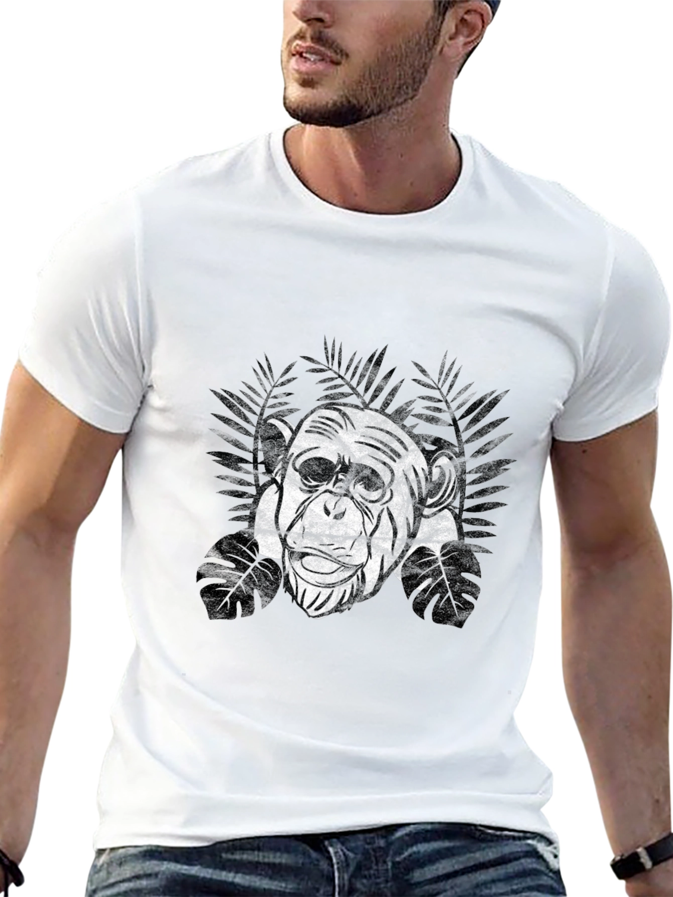 Chimpanzee Graphic Tee - Black
