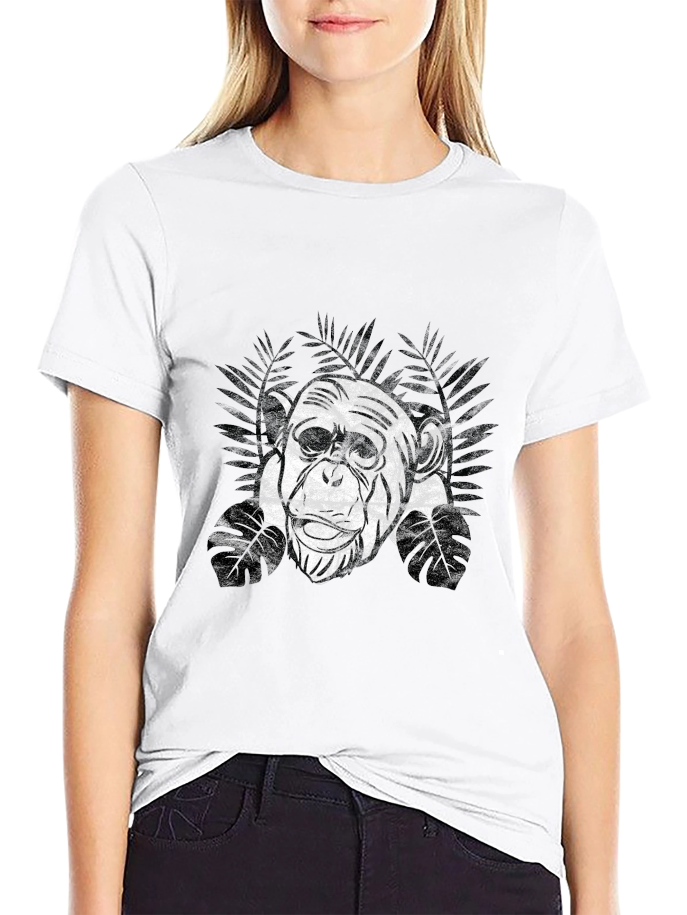Chimpanzee Graphic Tee - Black