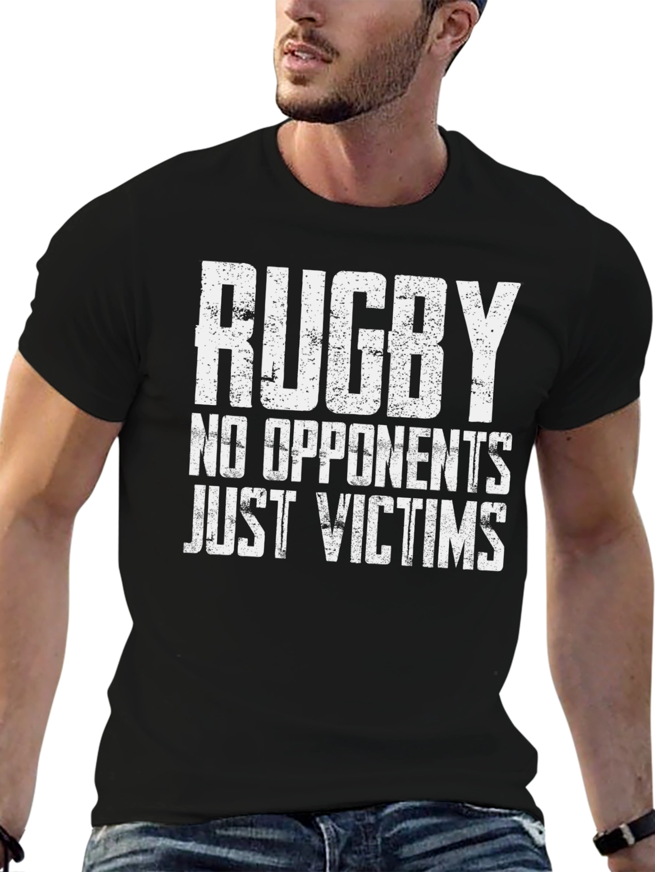 Rugby No Opponents Just Victims Black T-Shirt