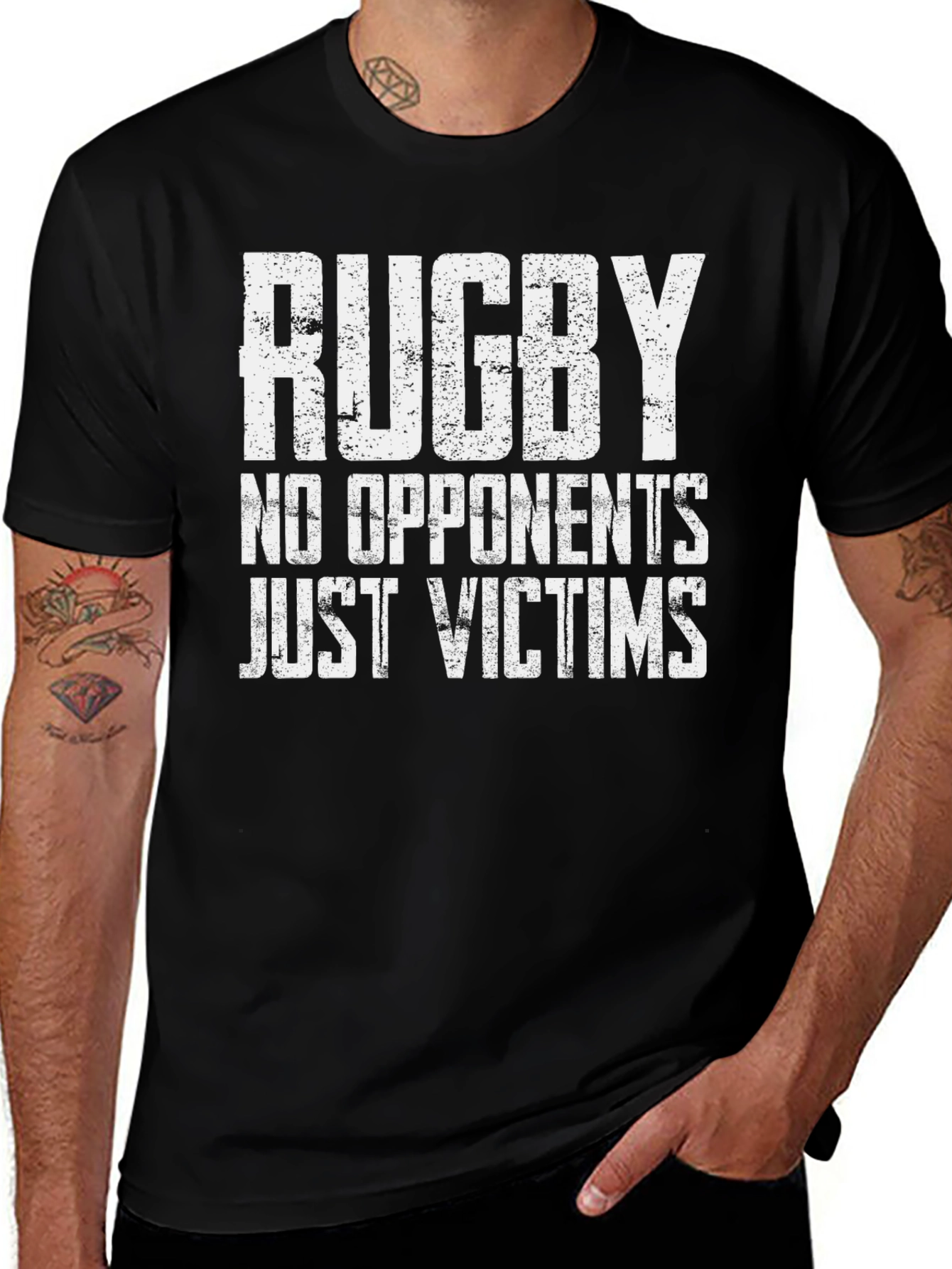 Rugby No Opponents Just Victims Black T-Shirt