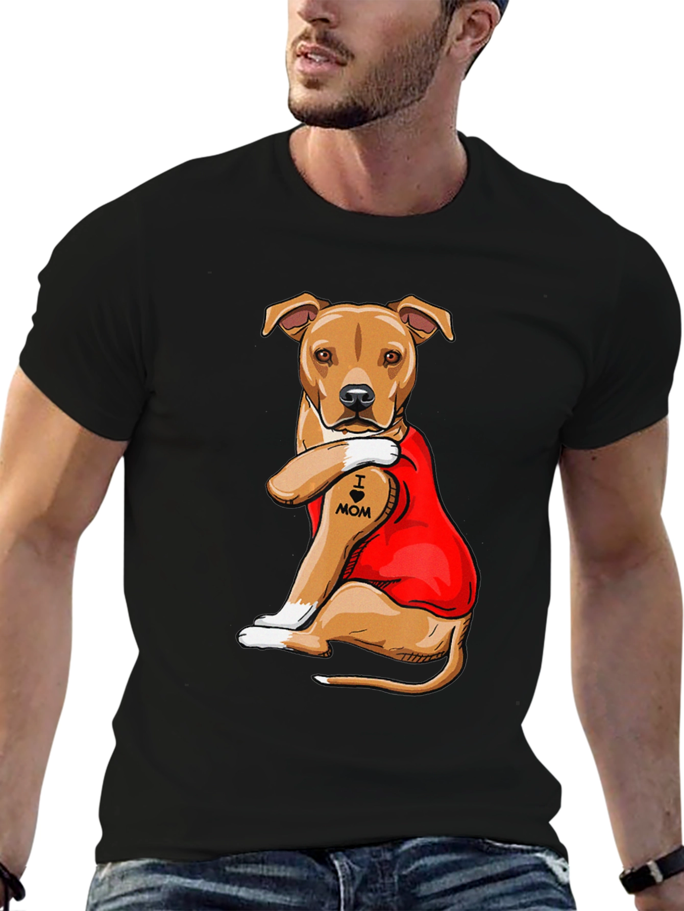 I Heart Mom Dog T-Shirt - Mens