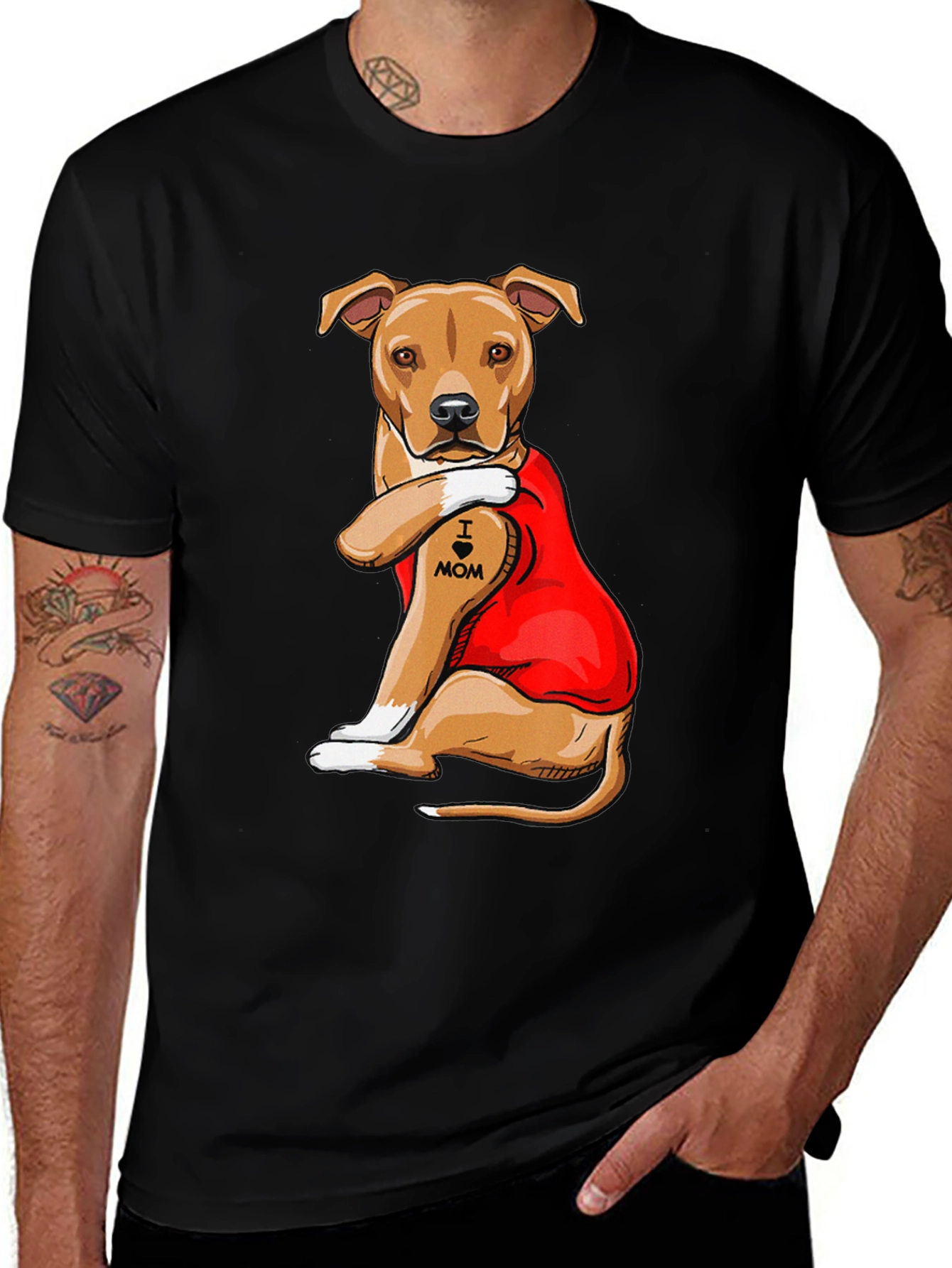 I Heart Mom Dog T-Shirt - Mens