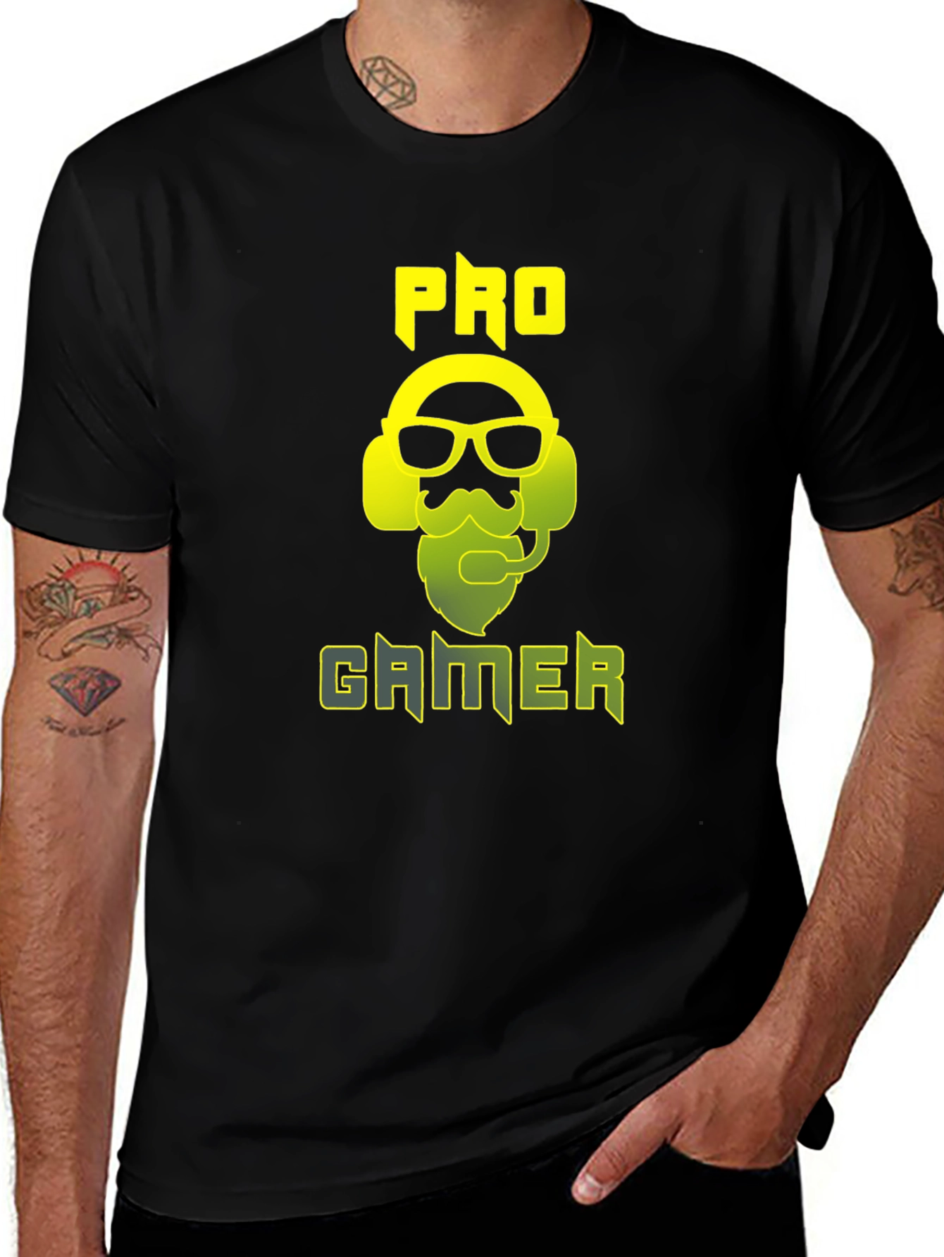 Pro Gamer Graphic Tee - Black Cotton Blend Shirt