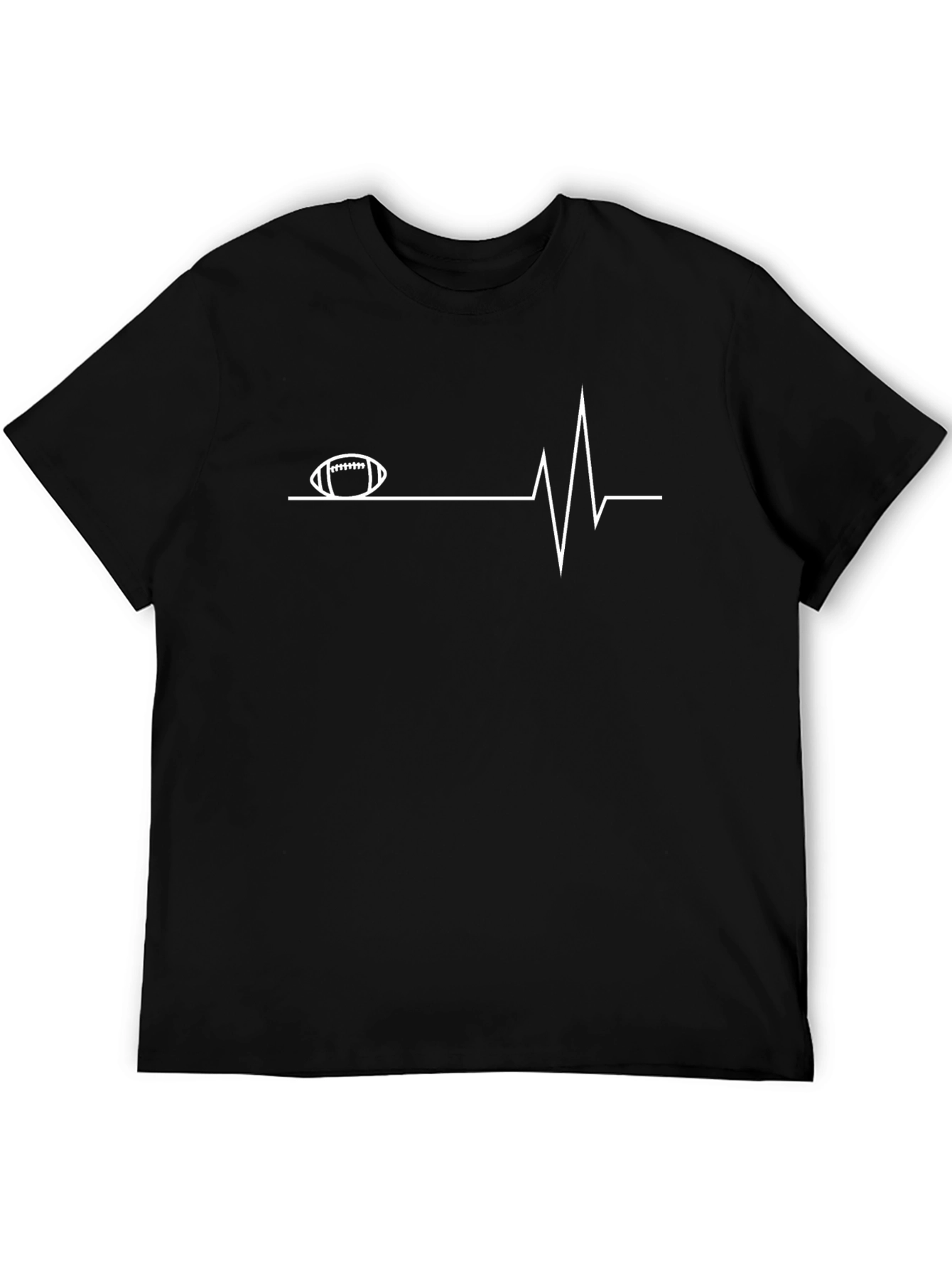 Football Heartbeat Graphic Tee - Black