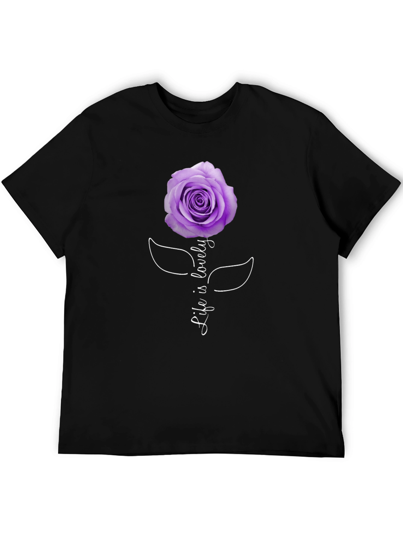 Life is Lovely Rose Graphic Tee - Black