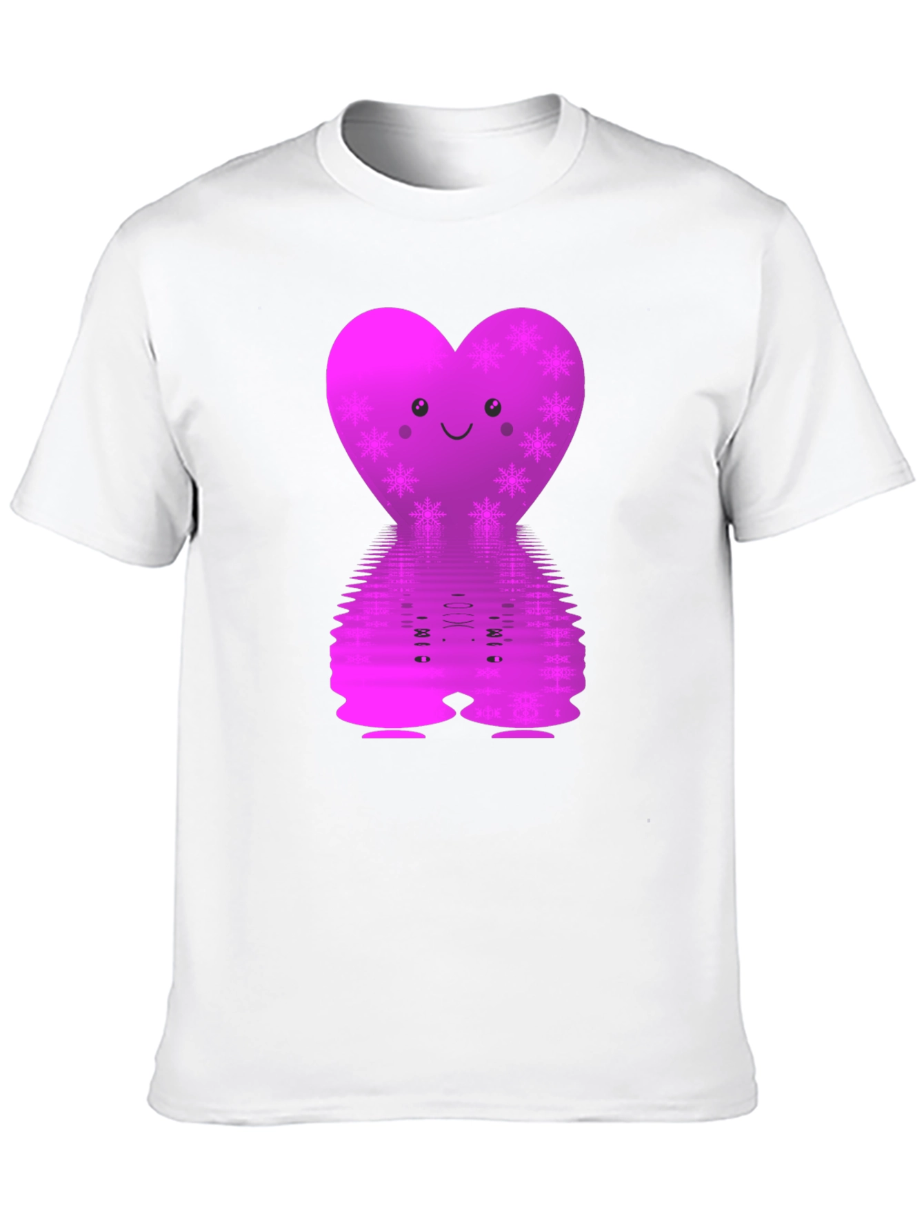 Cute Heart Snowflake Reflective Graphic Tee
