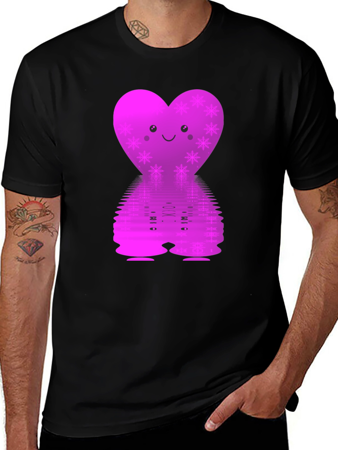 Cute Heart Snowflake Reflective Graphic Tee