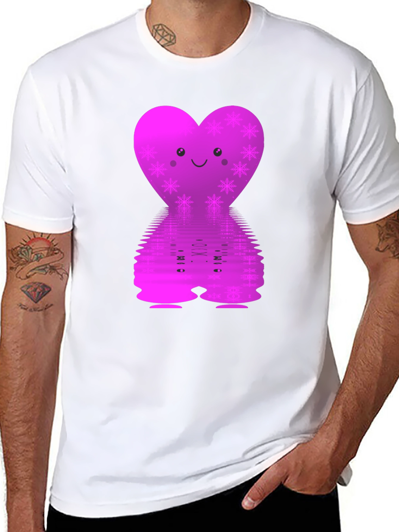 Cute Heart Snowflake Reflective Graphic Tee