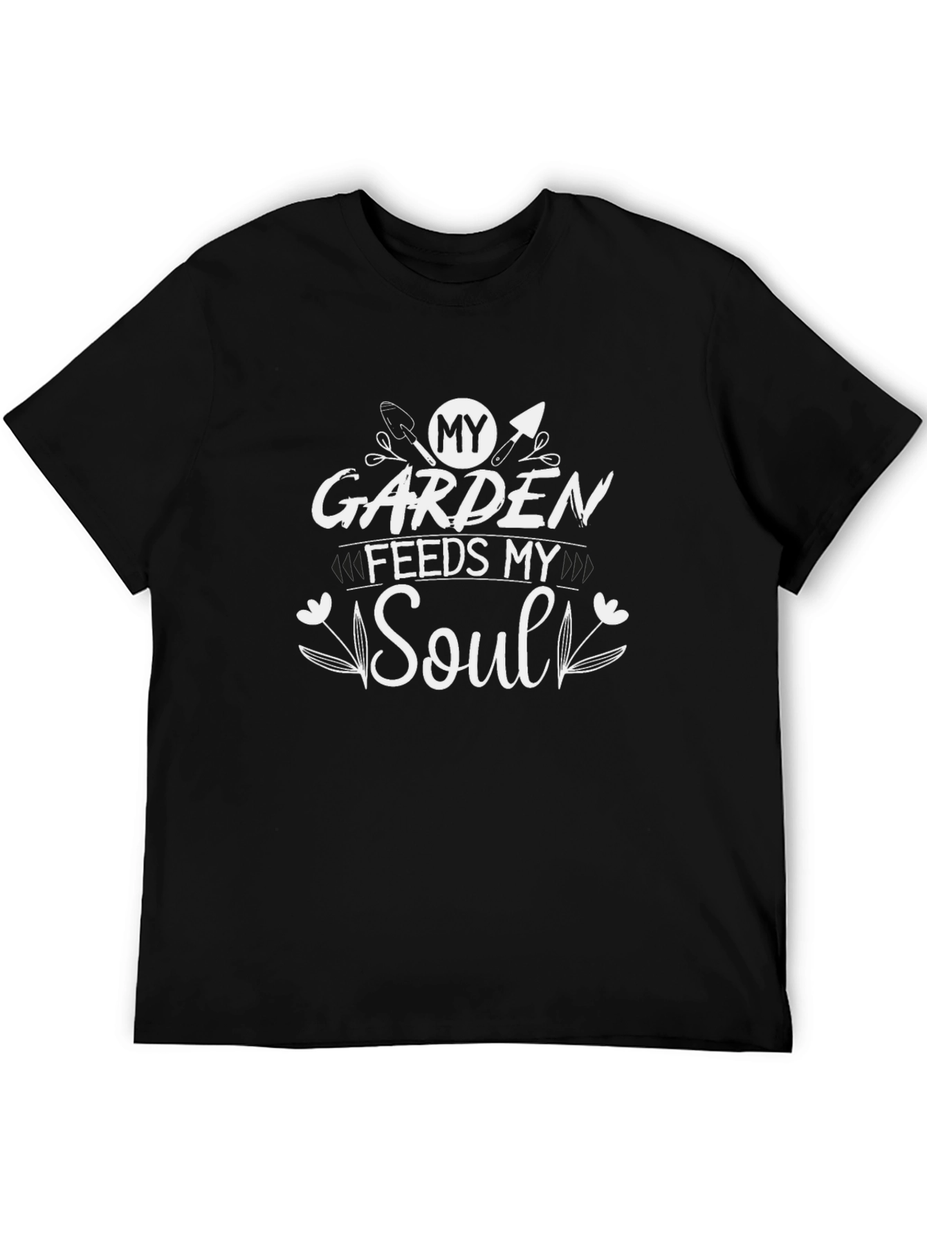 My Garden Feeds My Soul Black T-Shirt