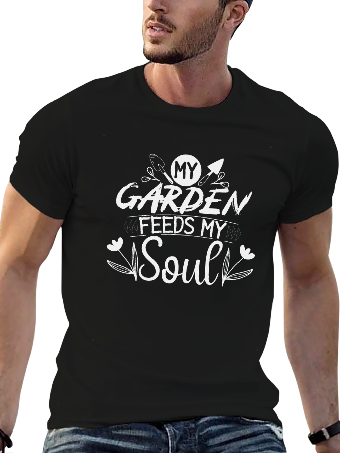 My Garden Feeds My Soul Black T-Shirt