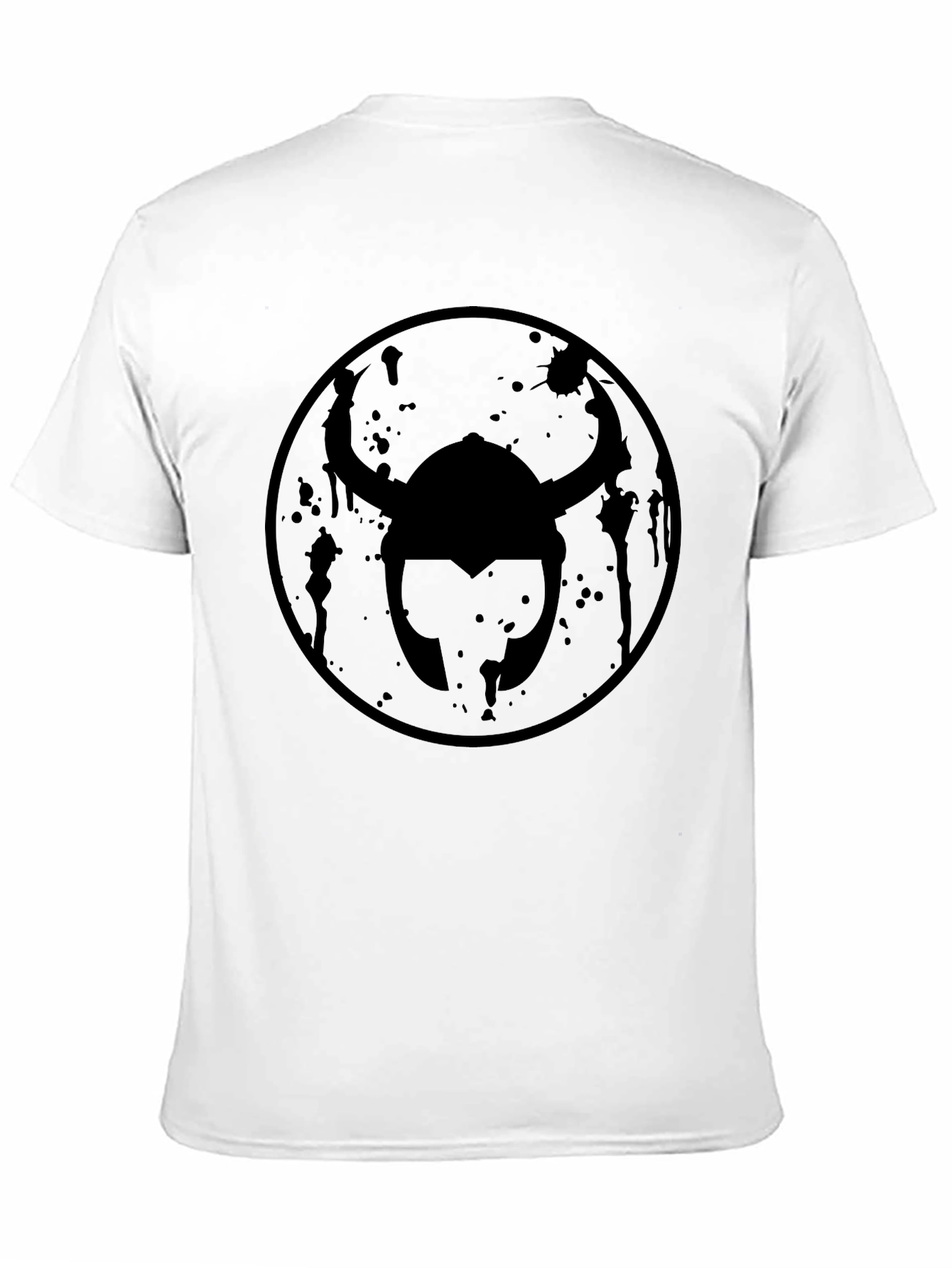 Mens Black Viking Helmet Graphic T-Shirt