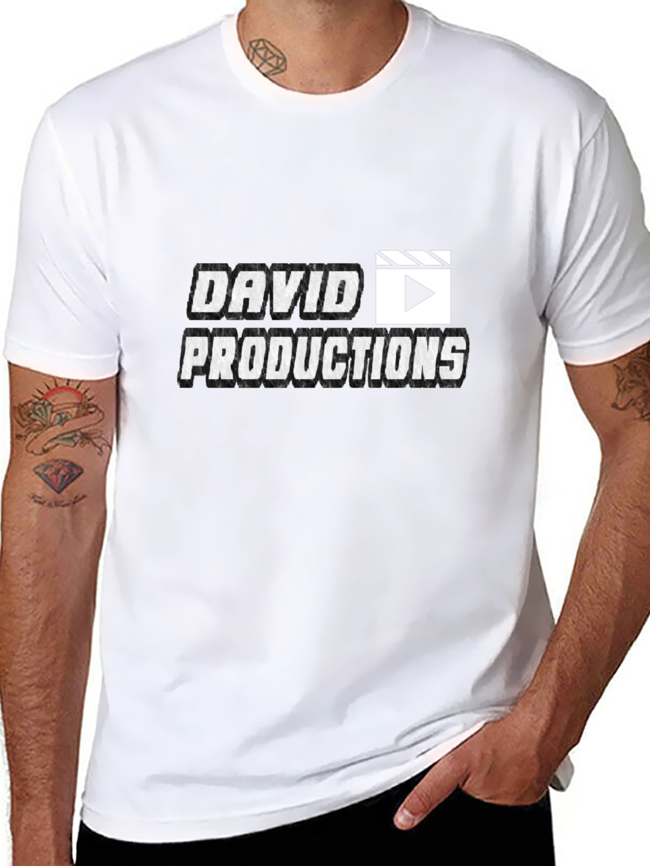 David Productions Black Crew Neck T-Shirt