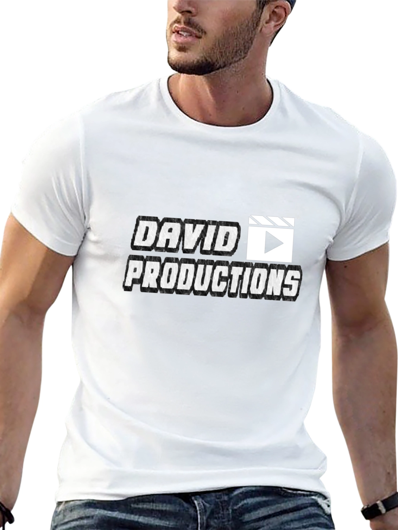 David Productions Black Crew Neck T-Shirt