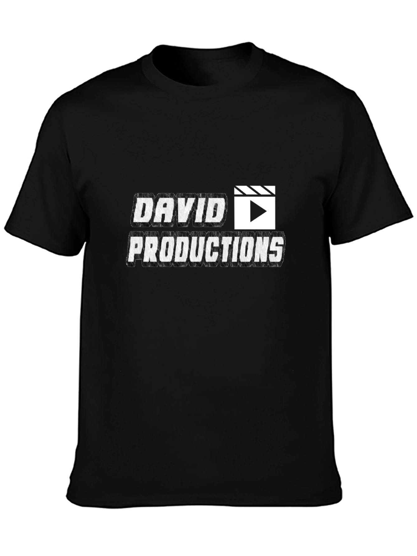 David Productions Black Crew Neck T-Shirt