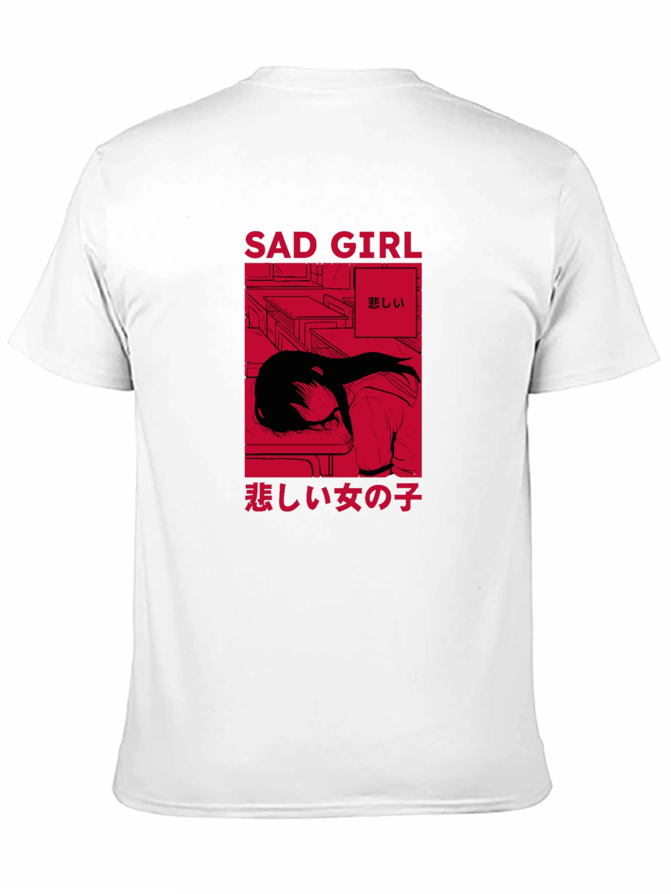 Sad Girl Anime Graphic T-Shirt - Trendy Streetwear