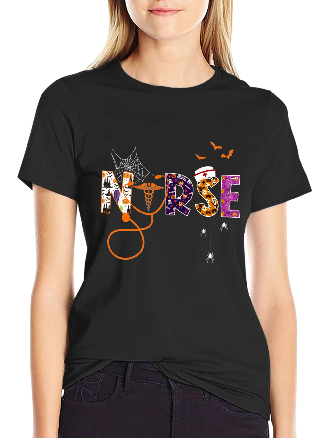 Halloween Nurse Graphic T-Shirt - Spooky Season Tee