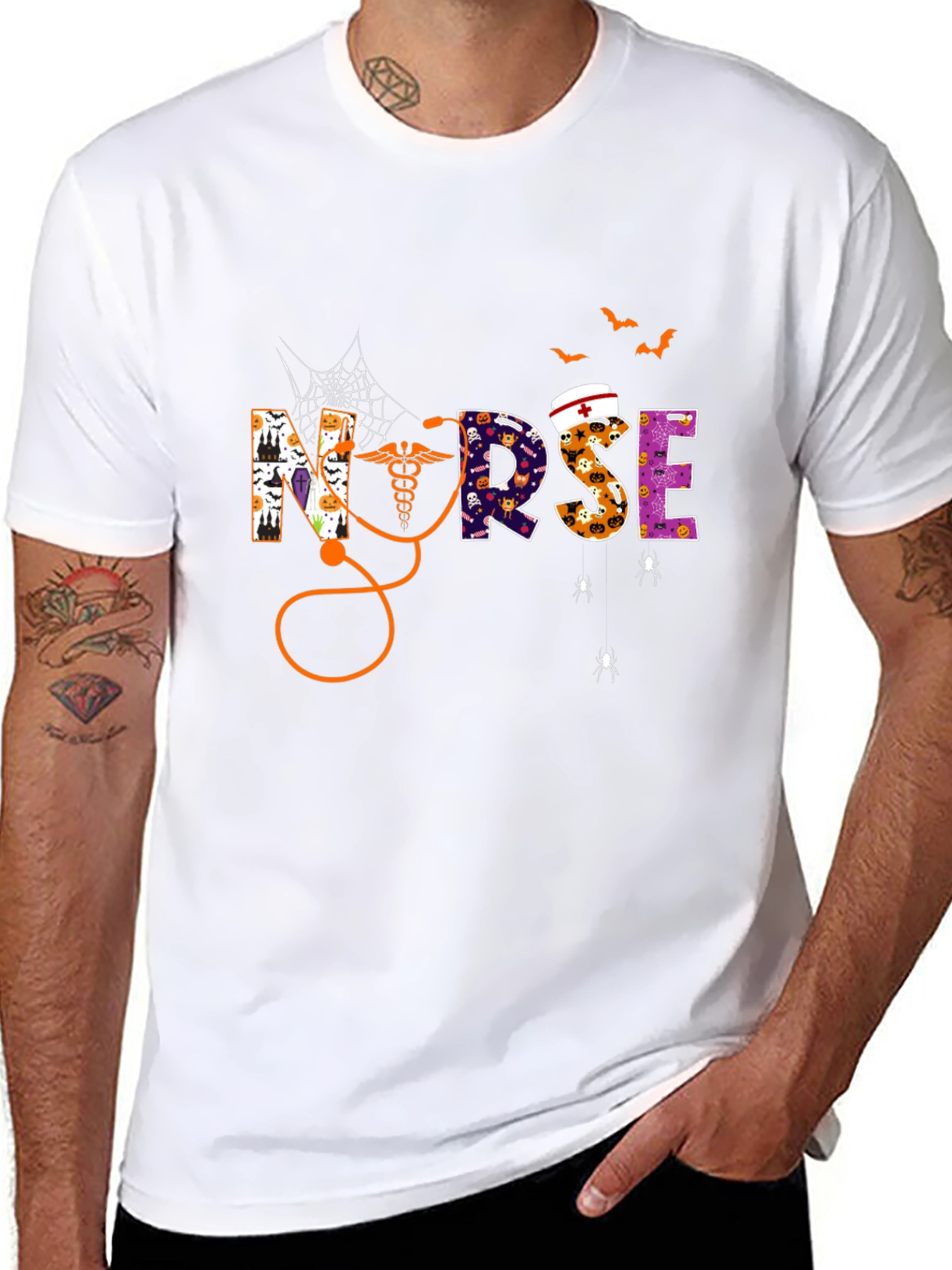 Halloween Nurse Graphic T-Shirt - Spooky Season Tee
