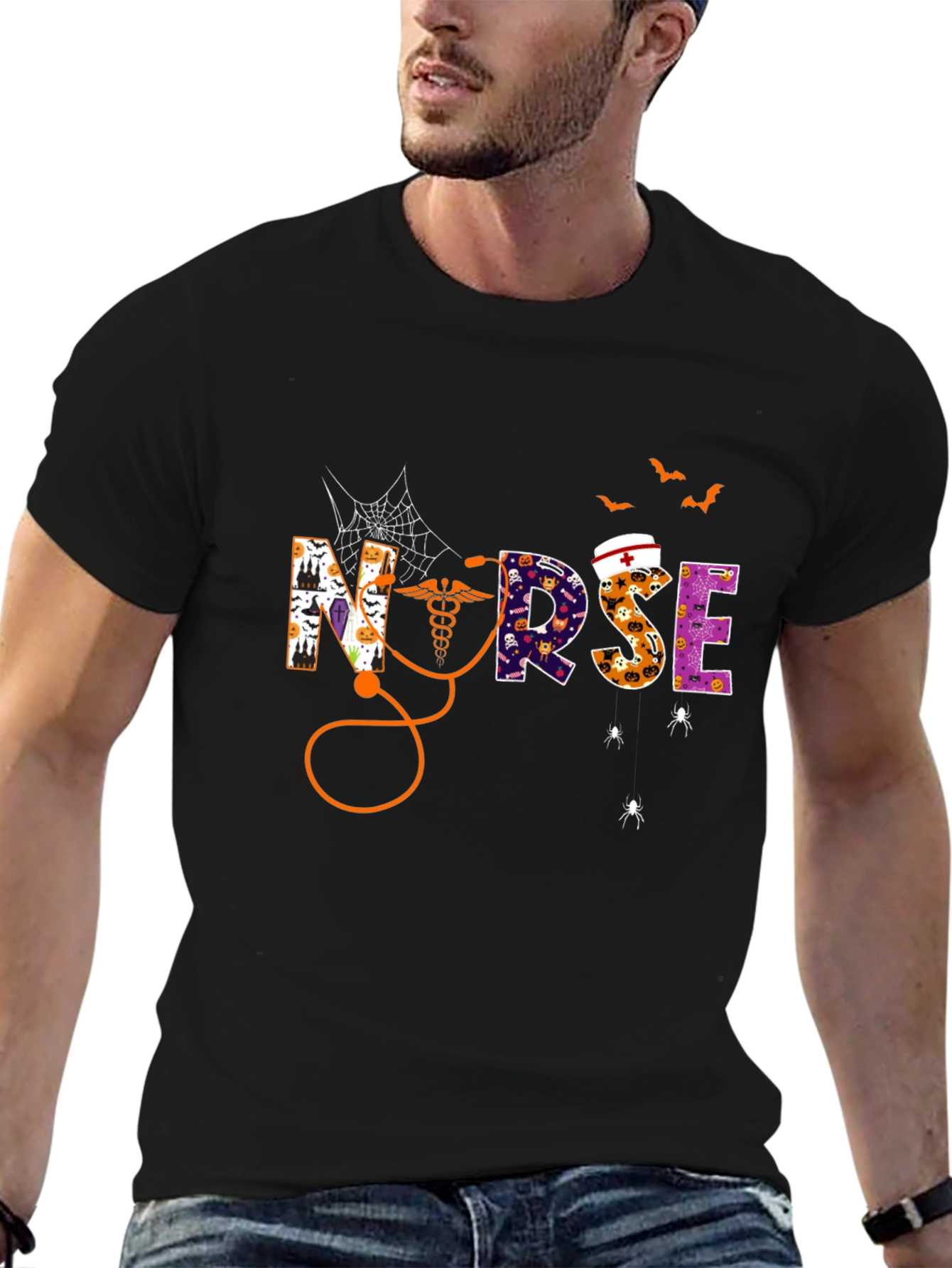Halloween Nurse Graphic T-Shirt - Spooky Season Tee