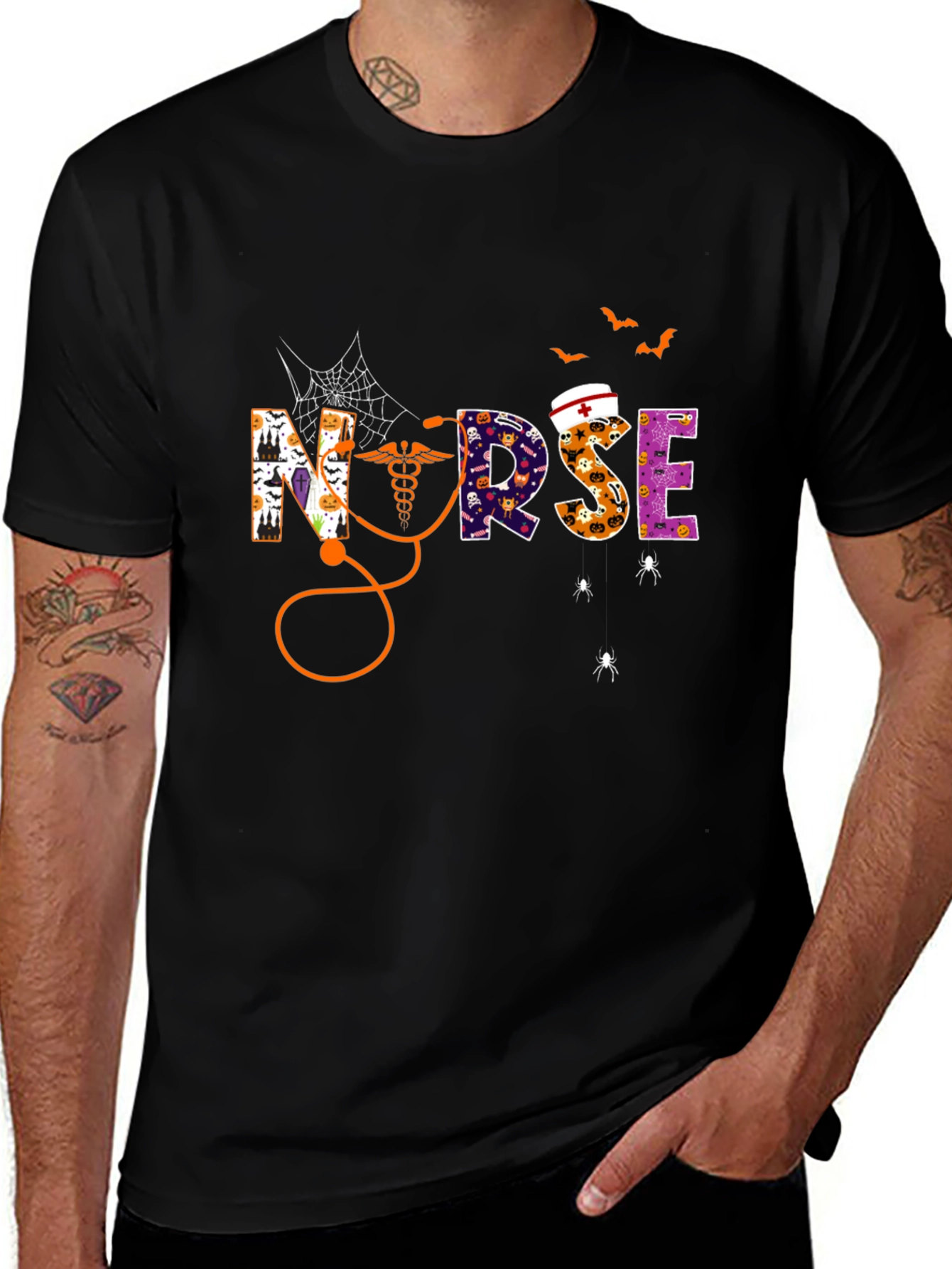 Halloween Nurse Graphic T-Shirt - Spooky Season Tee