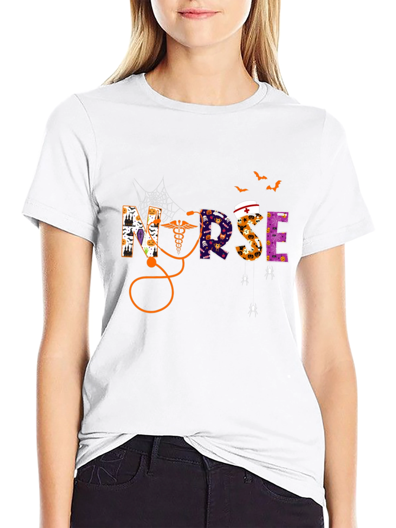 Halloween Nurse Graphic T-Shirt - Spooky Season Tee