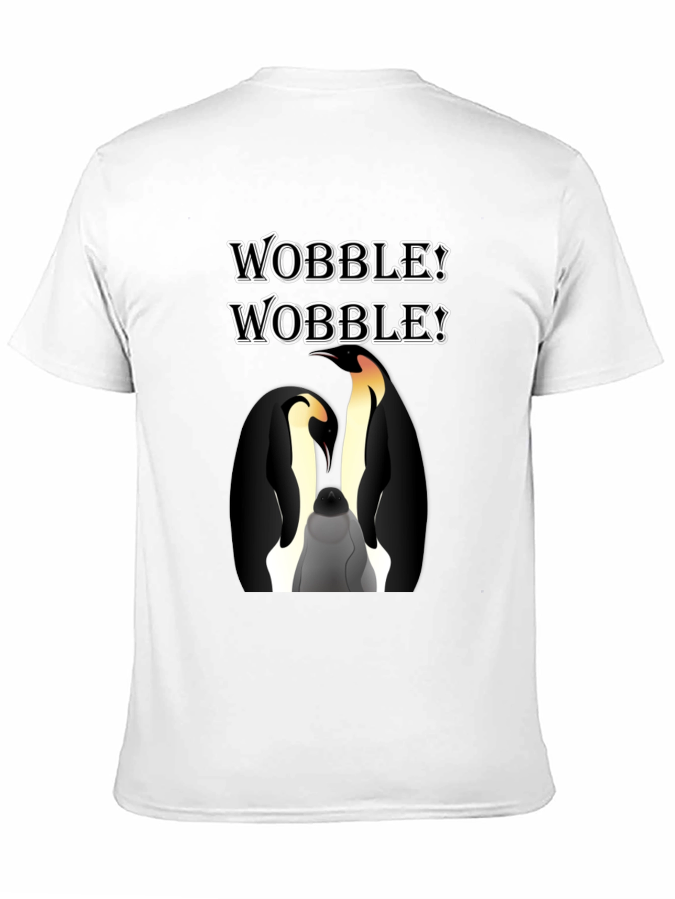 WOBBLE! Penguin Graphic Black T-Shirt
