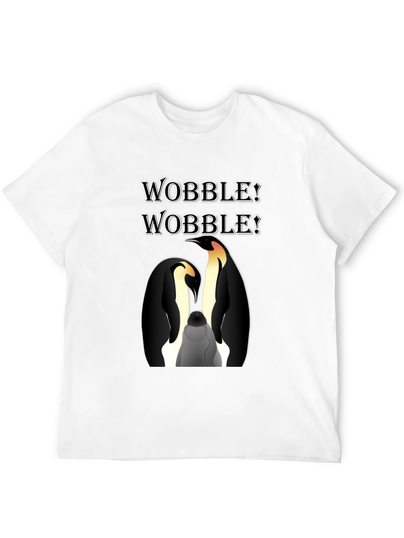 WOBBLE! Penguin Graphic Black T-Shirt