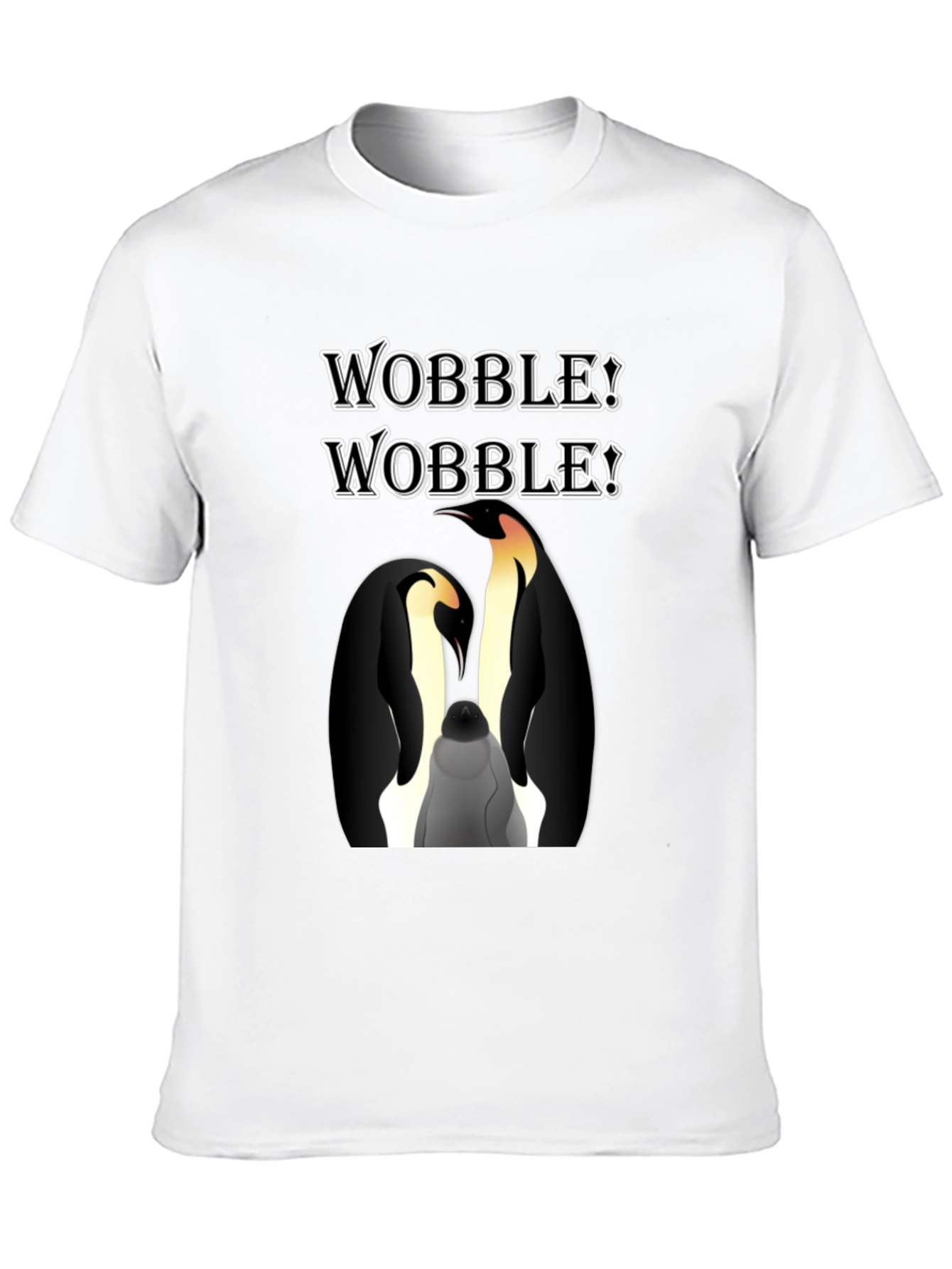 WOBBLE! Penguin Graphic Black T-Shirt