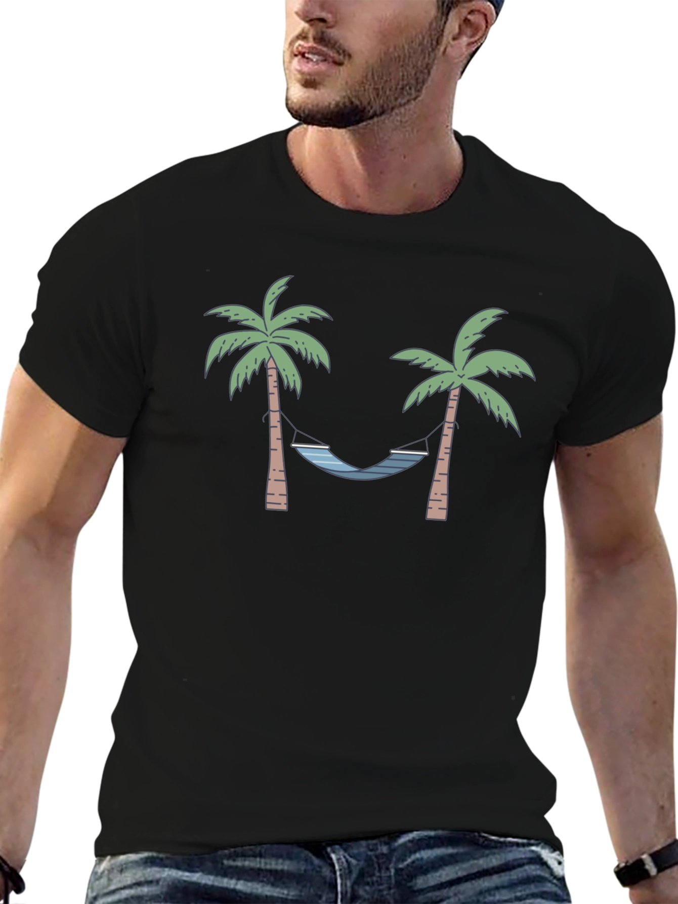 Relaxed Palm Tree Hammock Graphic Tee