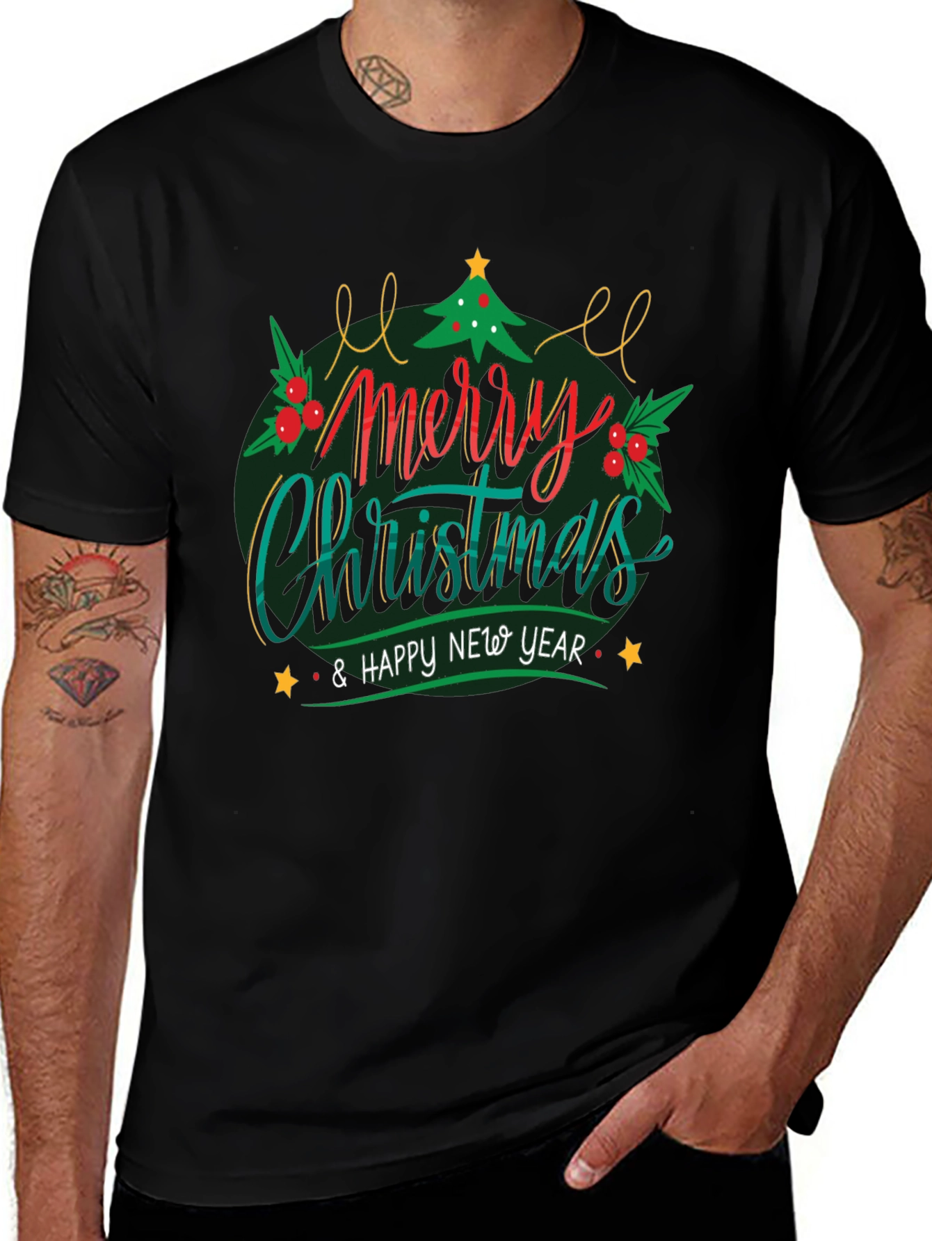 Merry Christmas & Happy New Year Graphic T-Shirt