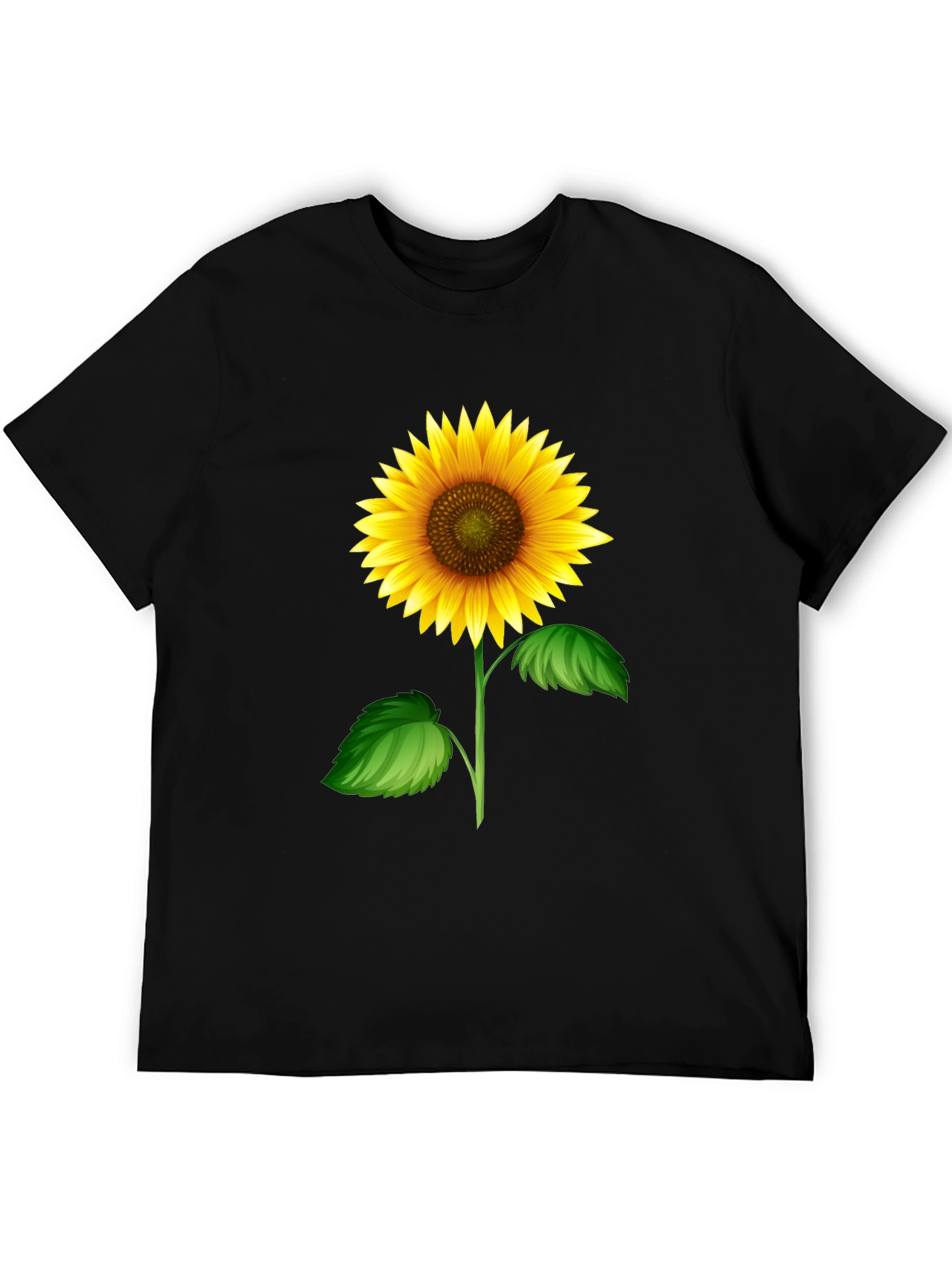 Sunflower Graphic Tee - Black Cotton T-Shirt