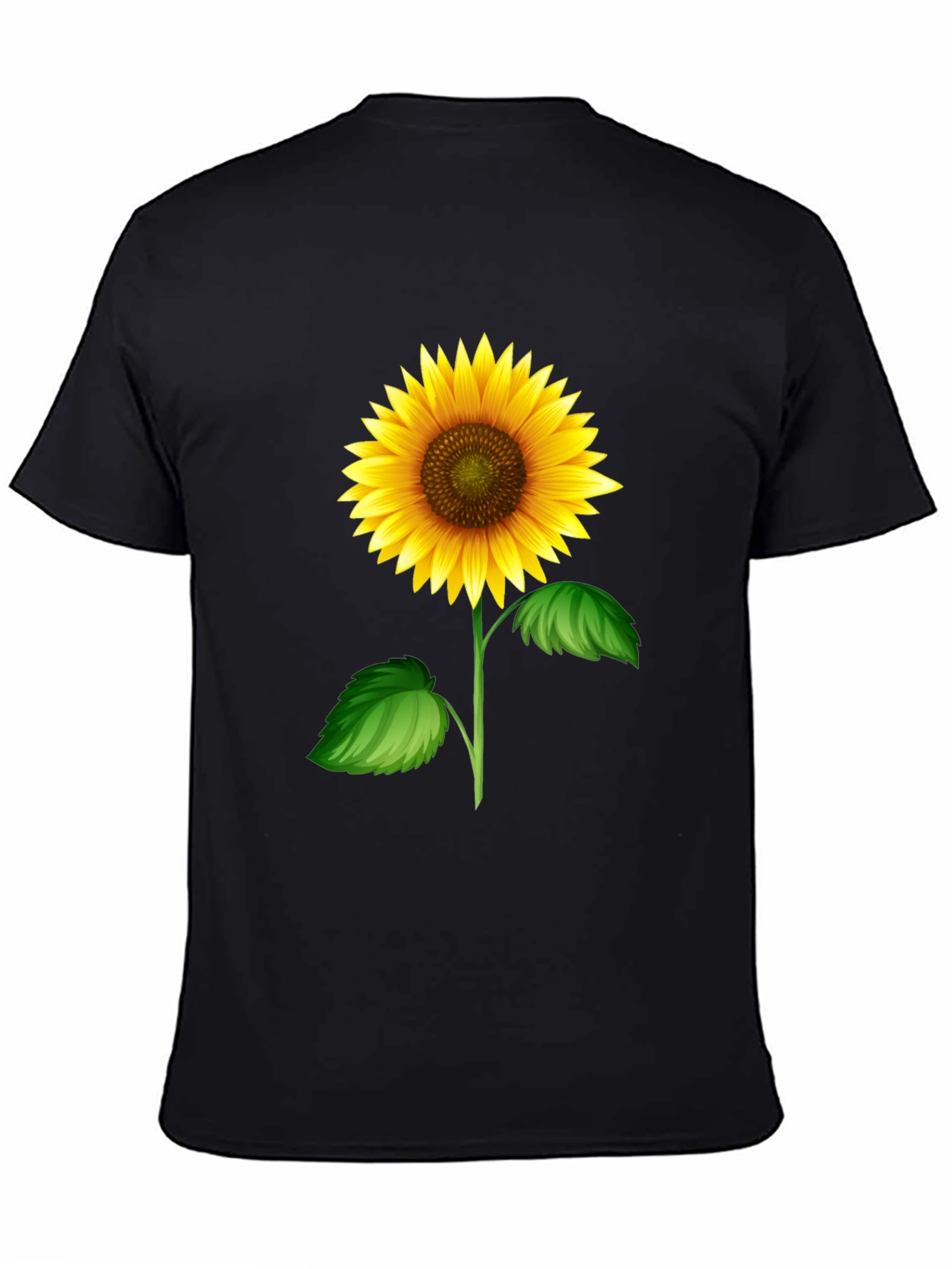 Sunflower Graphic Tee - Black Cotton T-Shirt