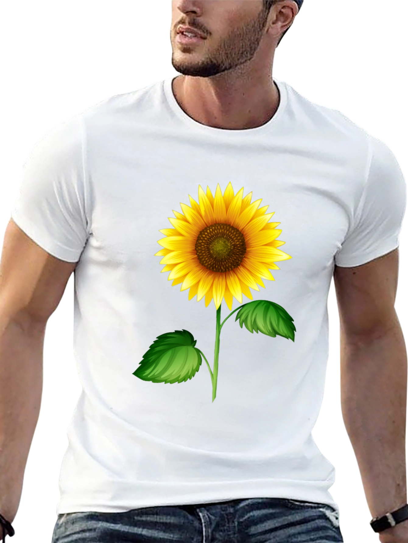 Sunflower Graphic Tee - Black Cotton T-Shirt