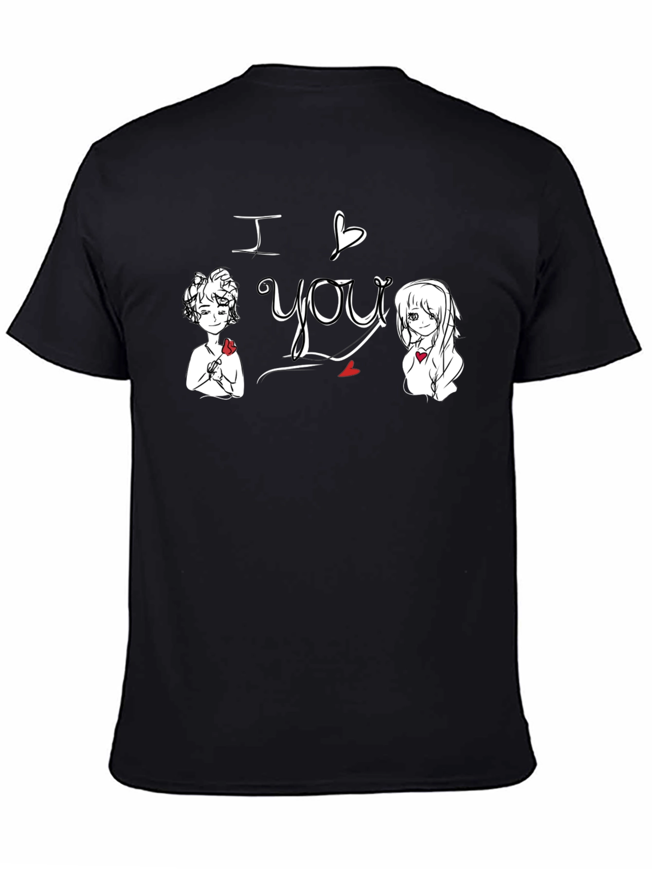 I Love You Graphic Tee - Black Cotton Shirt