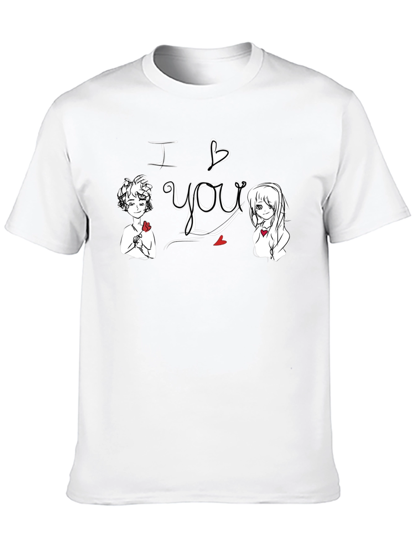 I Love You Graphic Tee - Black Cotton Shirt