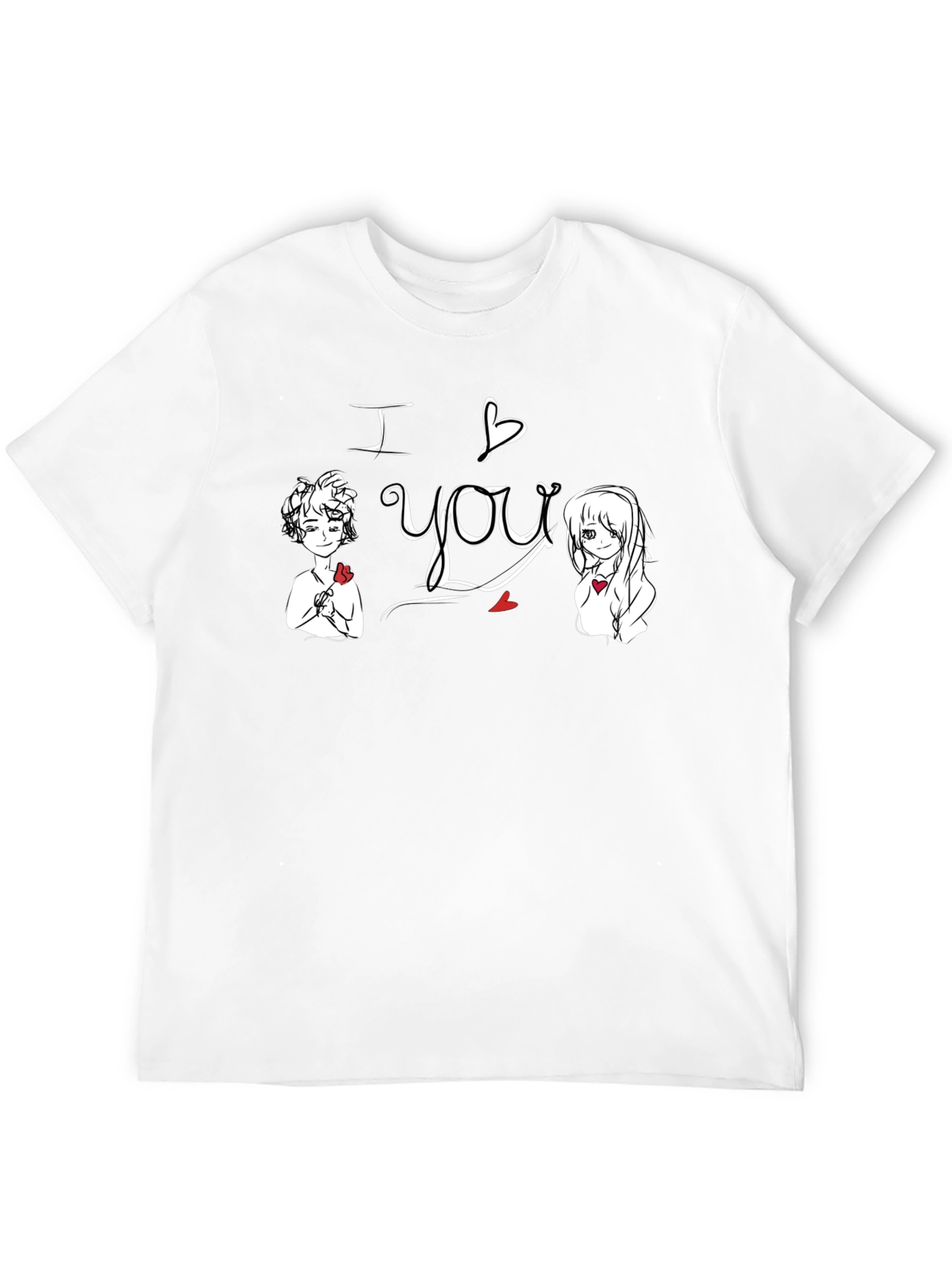 I Love You Graphic Tee - Black Cotton Shirt