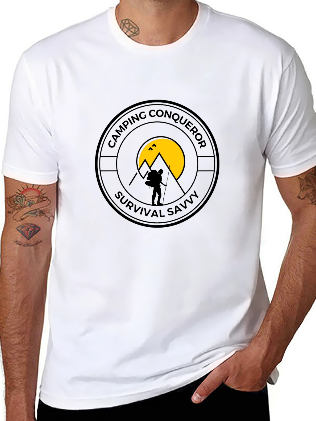 Camping Conqueror Black Graphic T-Shirt