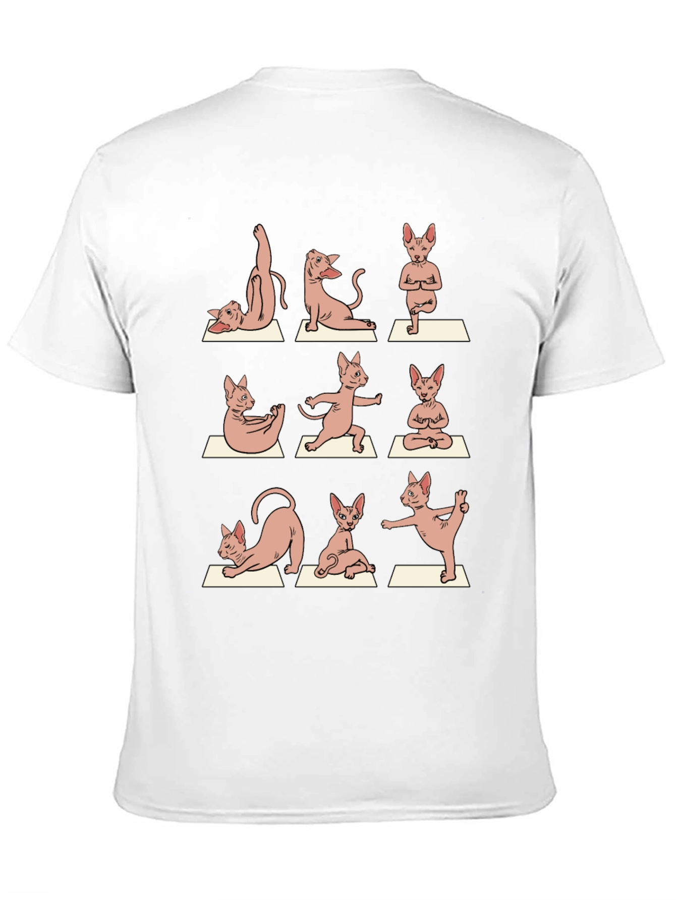 Yoga Cat Graphic Tee - Black Cotton T-Shirt