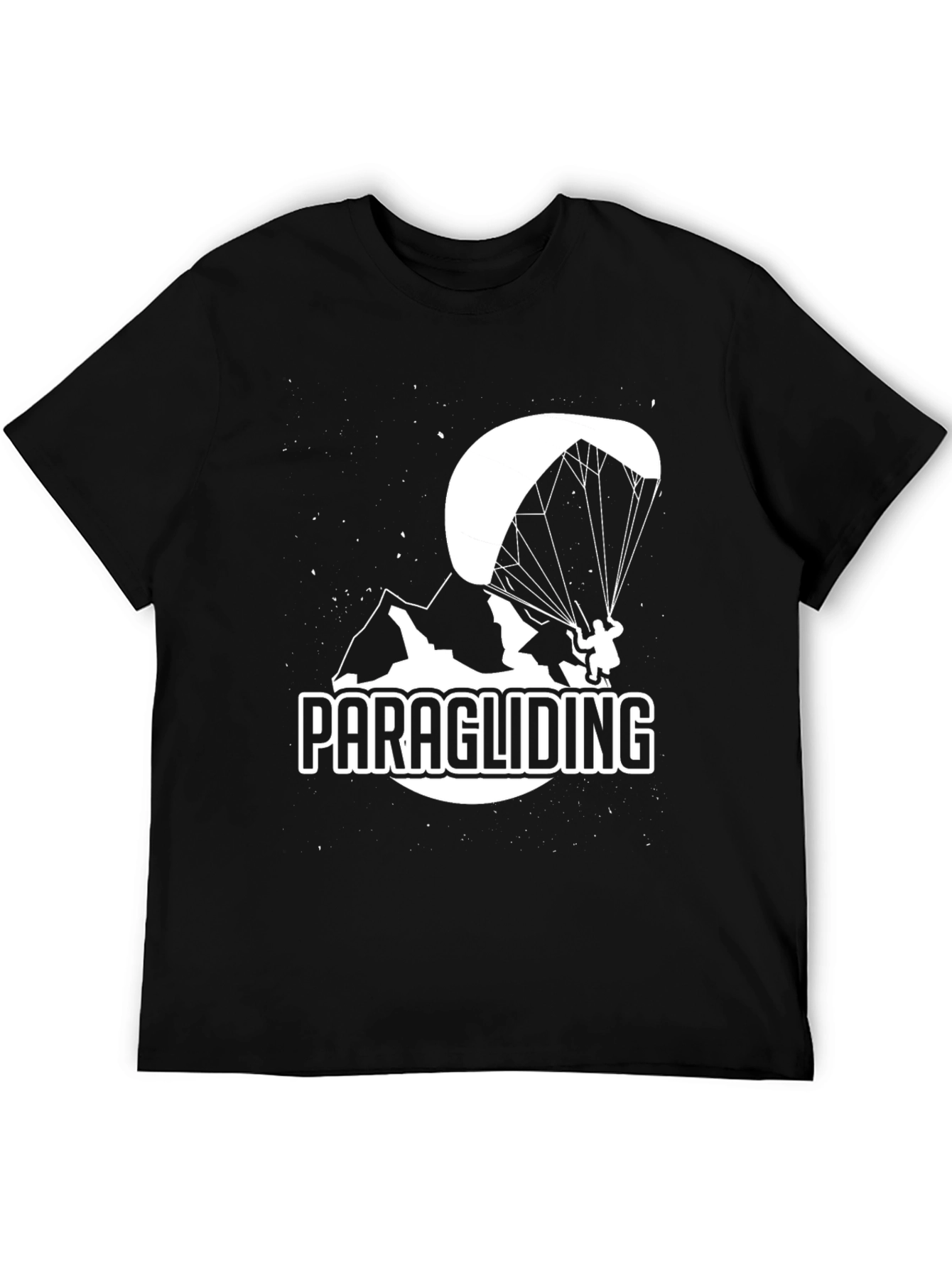 Paragliding Graphic Tee - Black Cotton Shirt